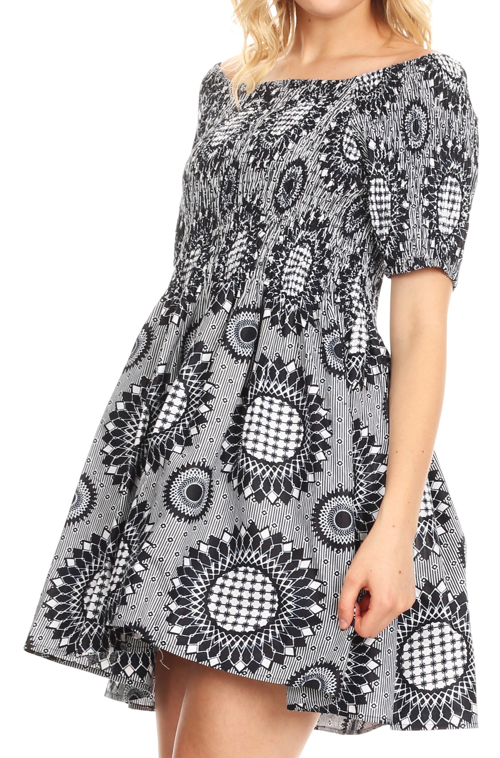 Sakkas - Ife Wax African Ankara Colorful Cocktail Short Dress