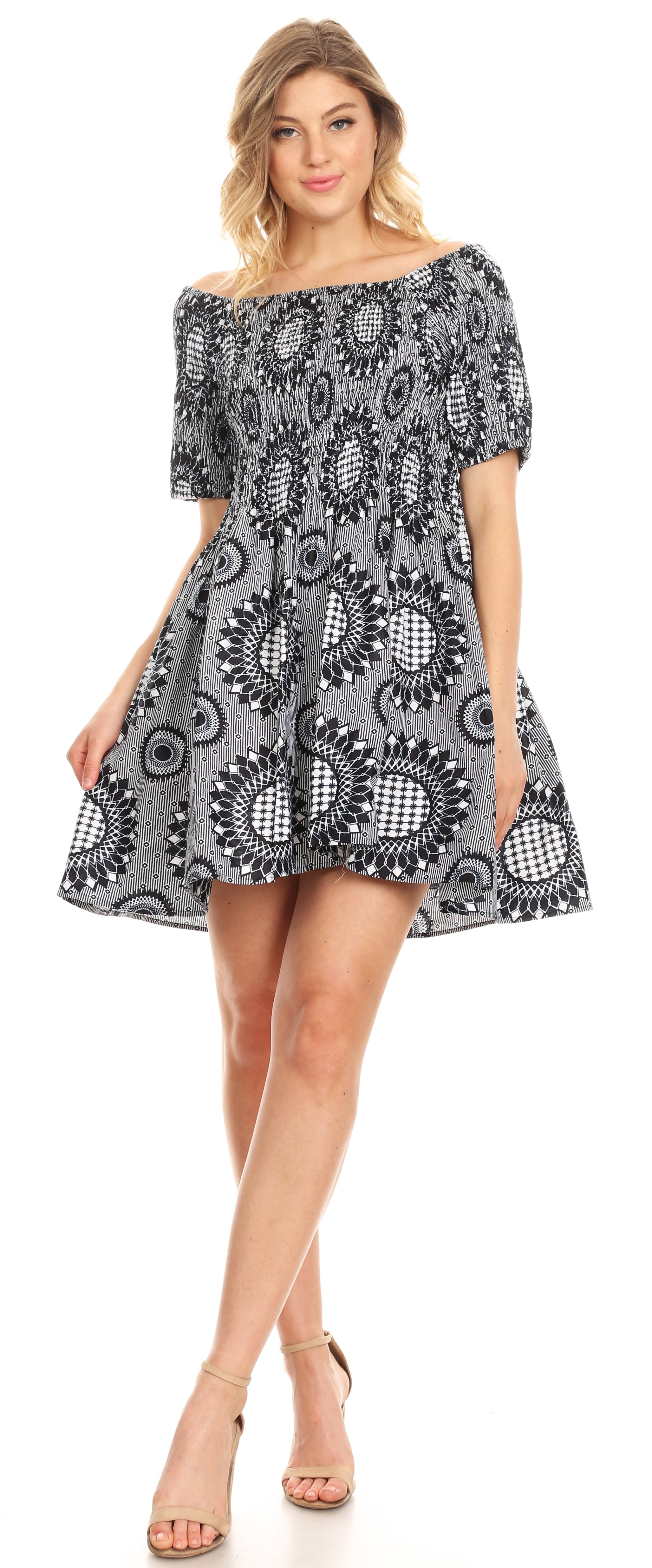 Sakkas - Ife Wax African Ankara Colorful Cocktail Short Dress