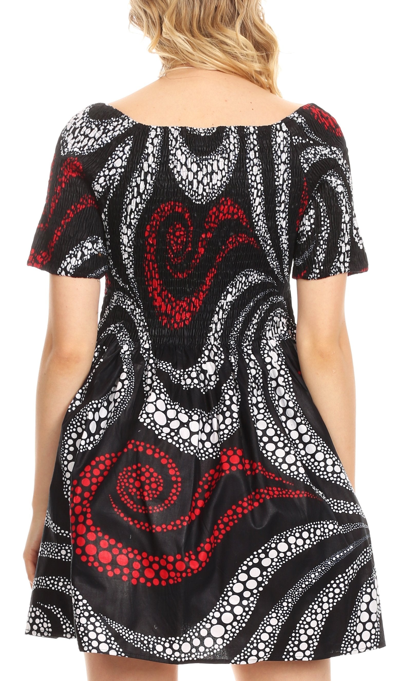 Sakkas - Ife Wax African Ankara Colorful Cocktail Short Dress