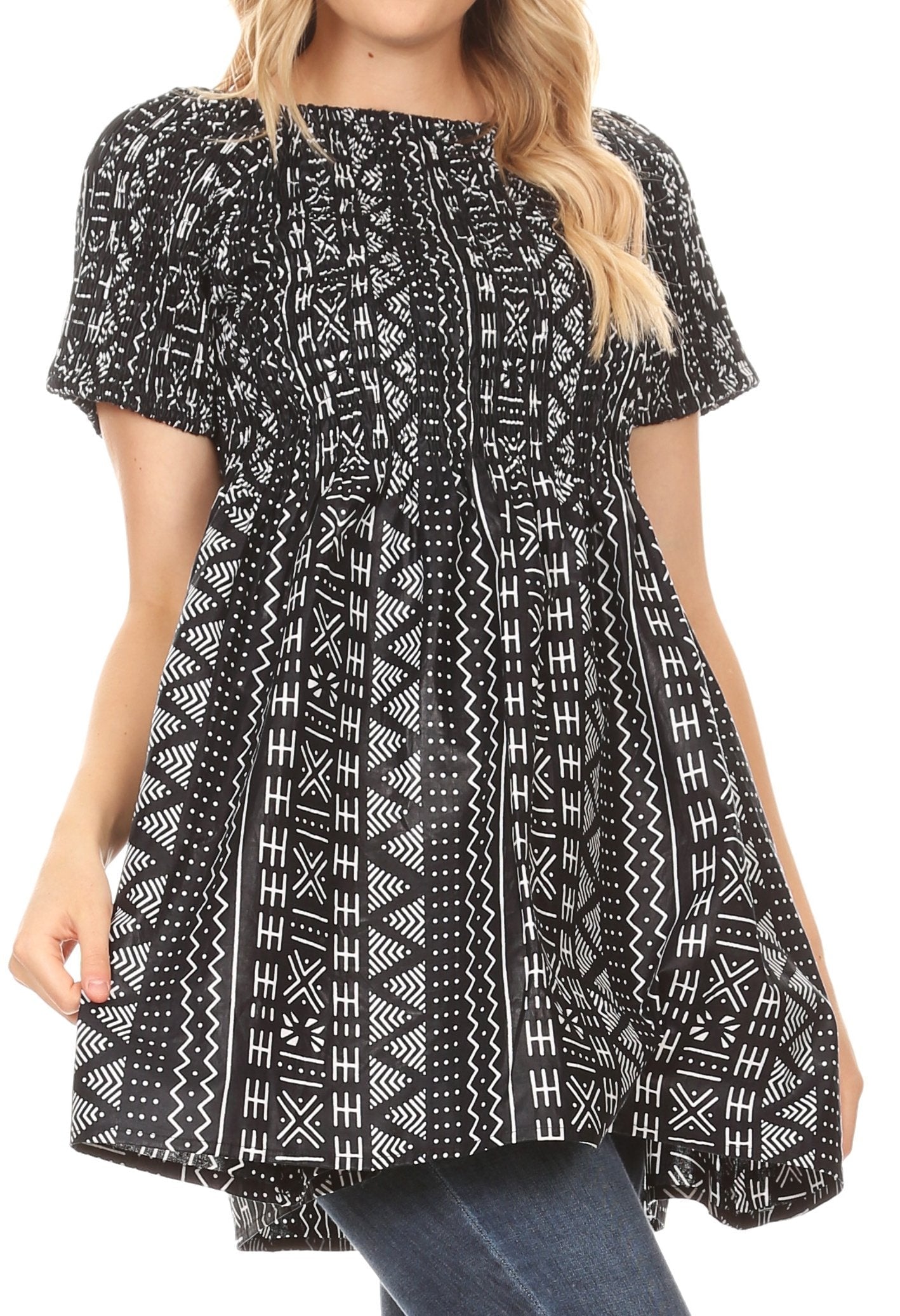Sakkas - Ife Wax African Ankara Colorful Cocktail Short Dress