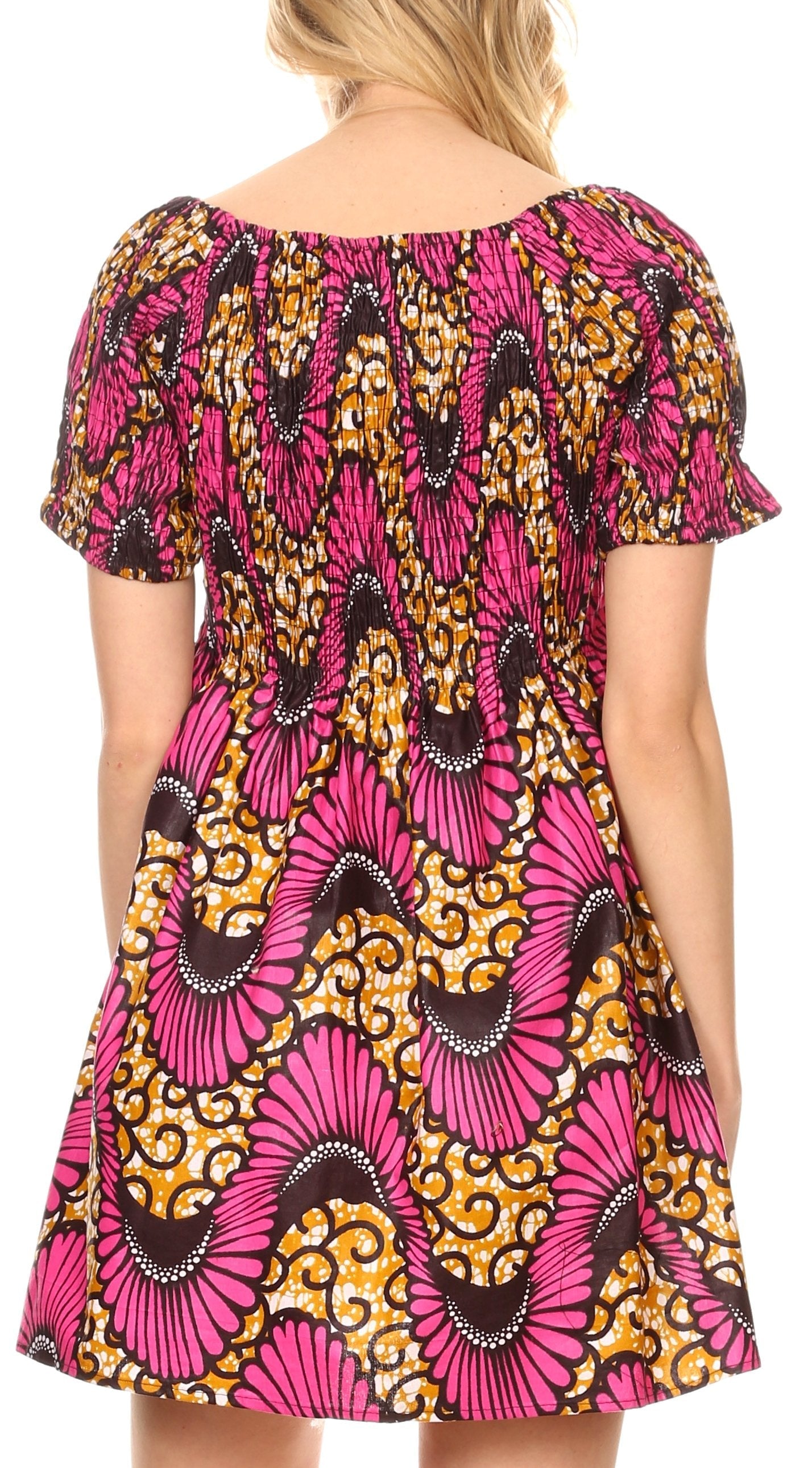 Sakkas - Ife Wax African Ankara Colorful Cocktail Short Dress