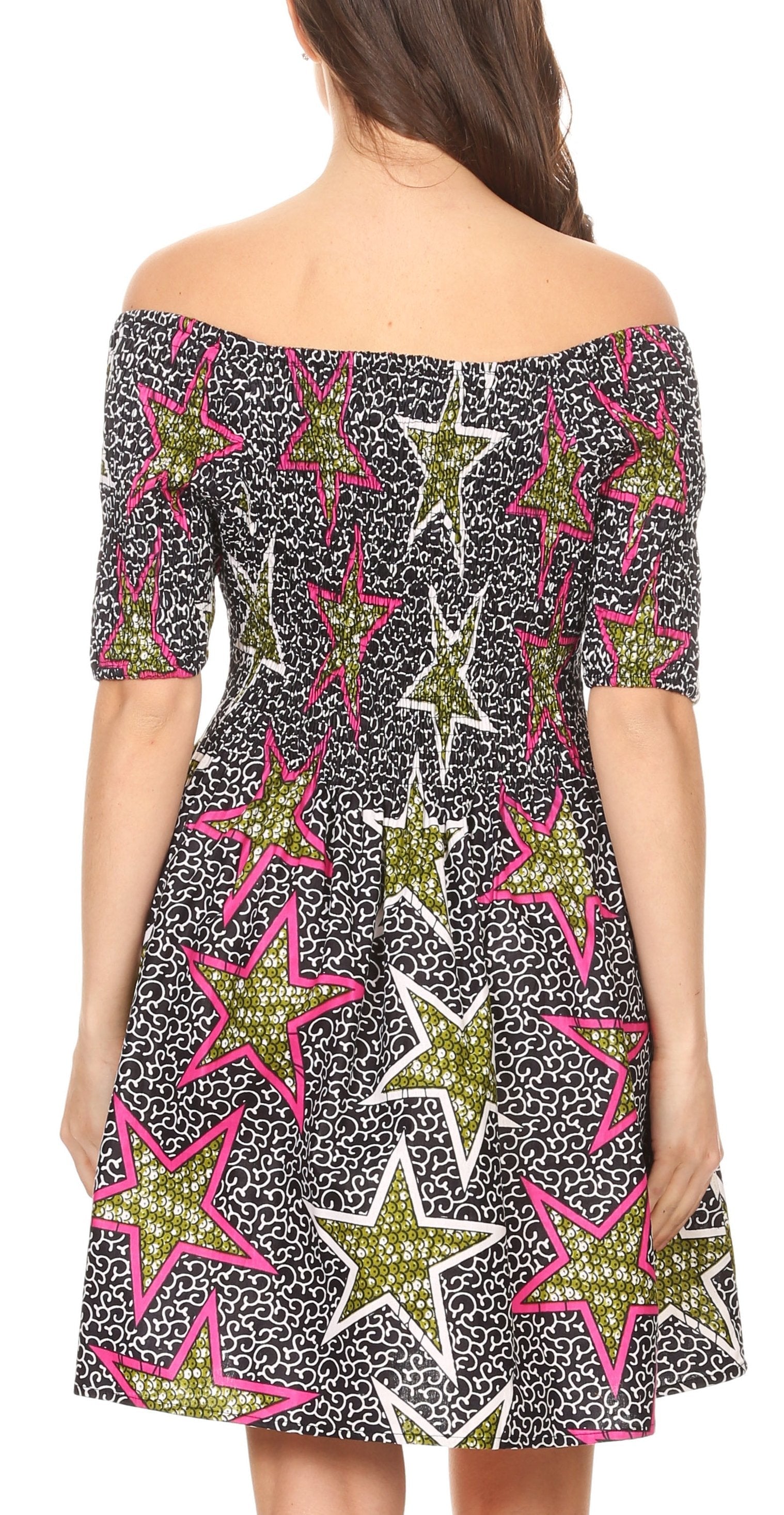 Sakkas - Ife Wax African Ankara Colorful Cocktail Short Dress