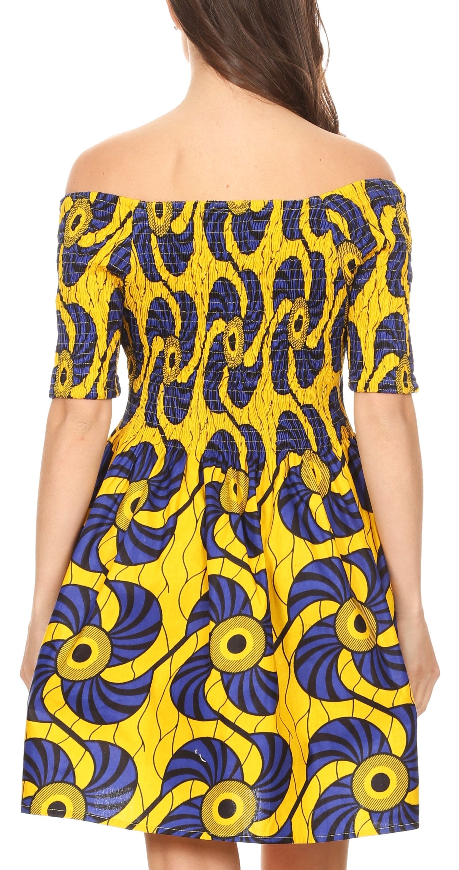 Sakkas - Ife Wax African Ankara Colorful Cocktail Short Dress