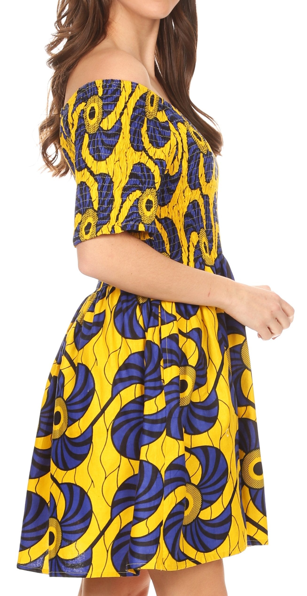 Sakkas - Ife Wax African Ankara Colorful Cocktail Short Dress