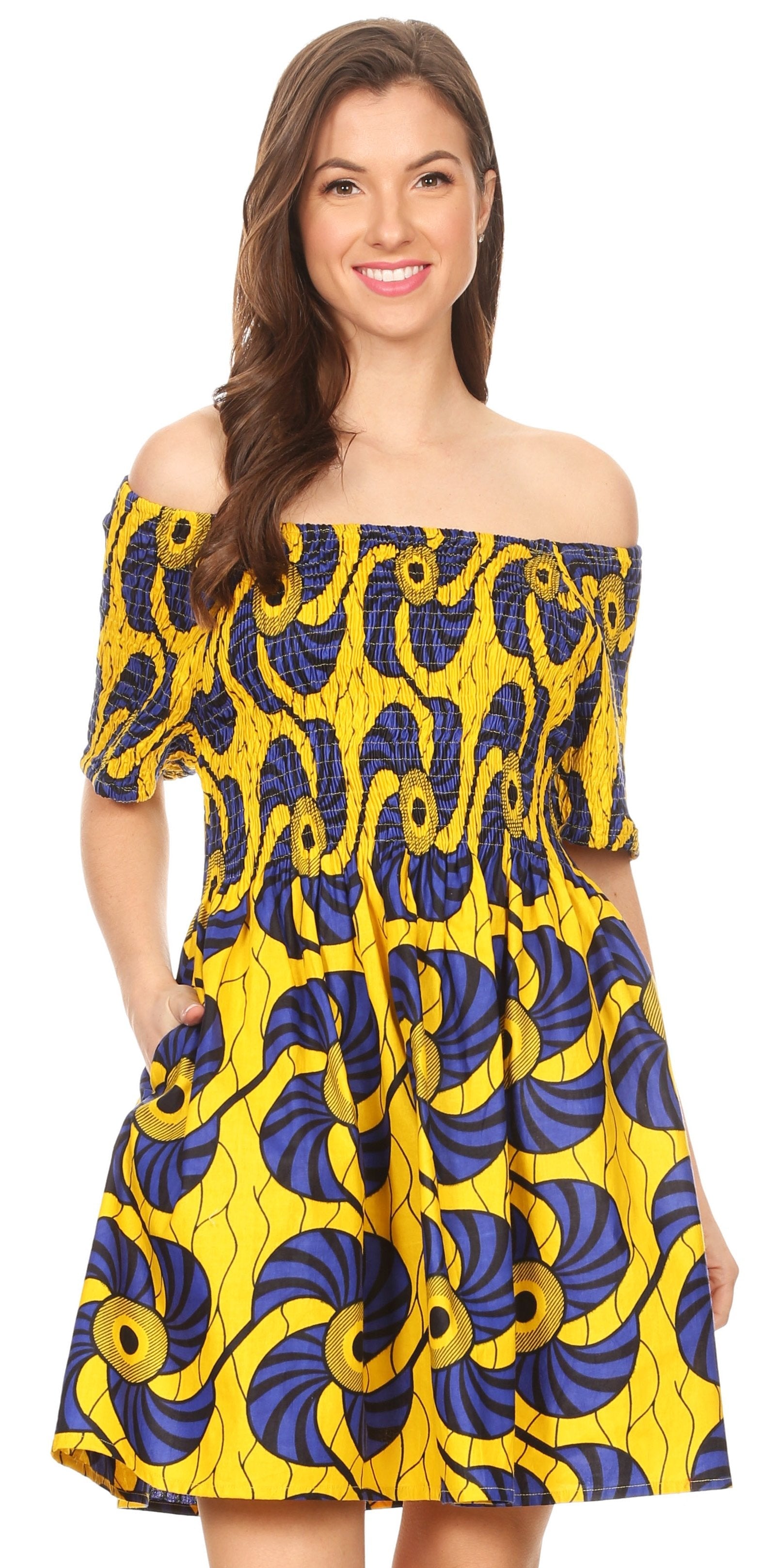 Sakkas - Ife Wax African Ankara Colorful Cocktail Short Dress