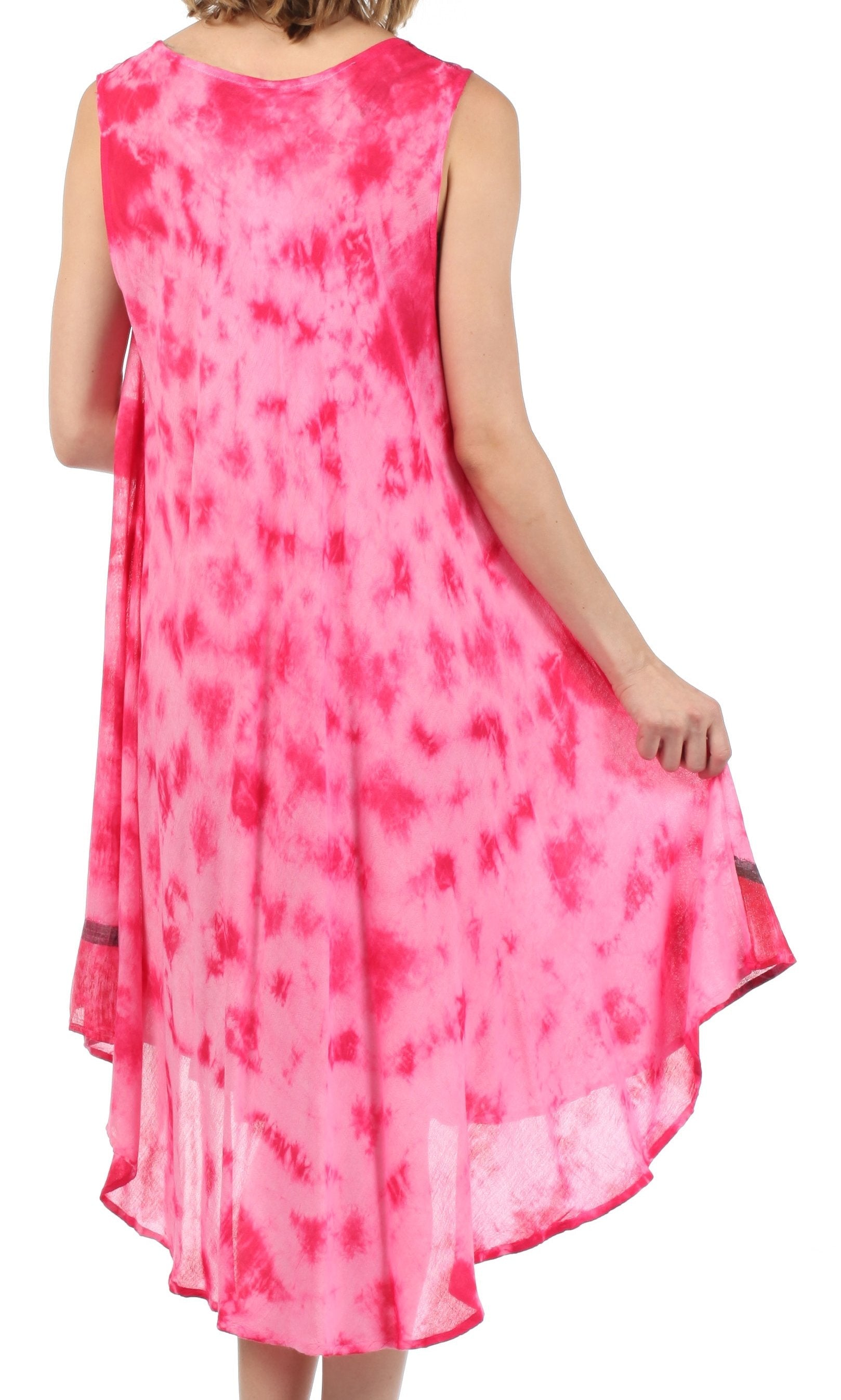 Pink tie-dye dress on a white background