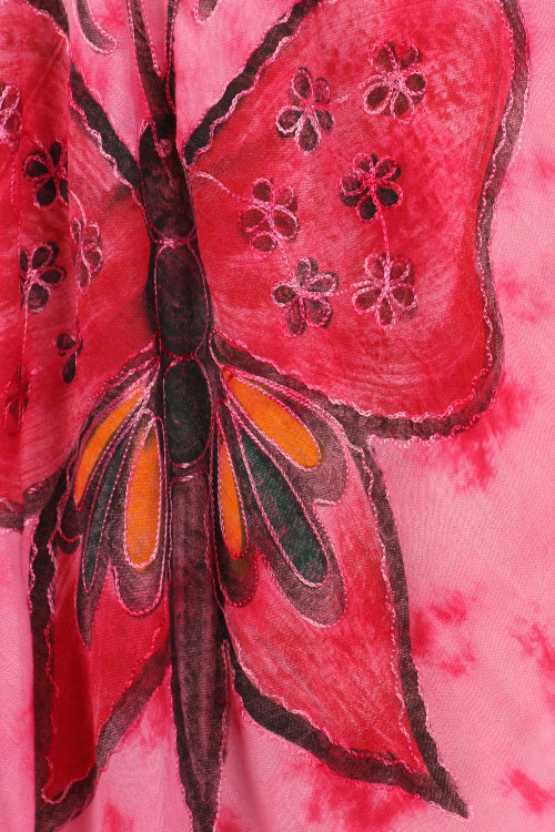 Butterfly design on a pink background