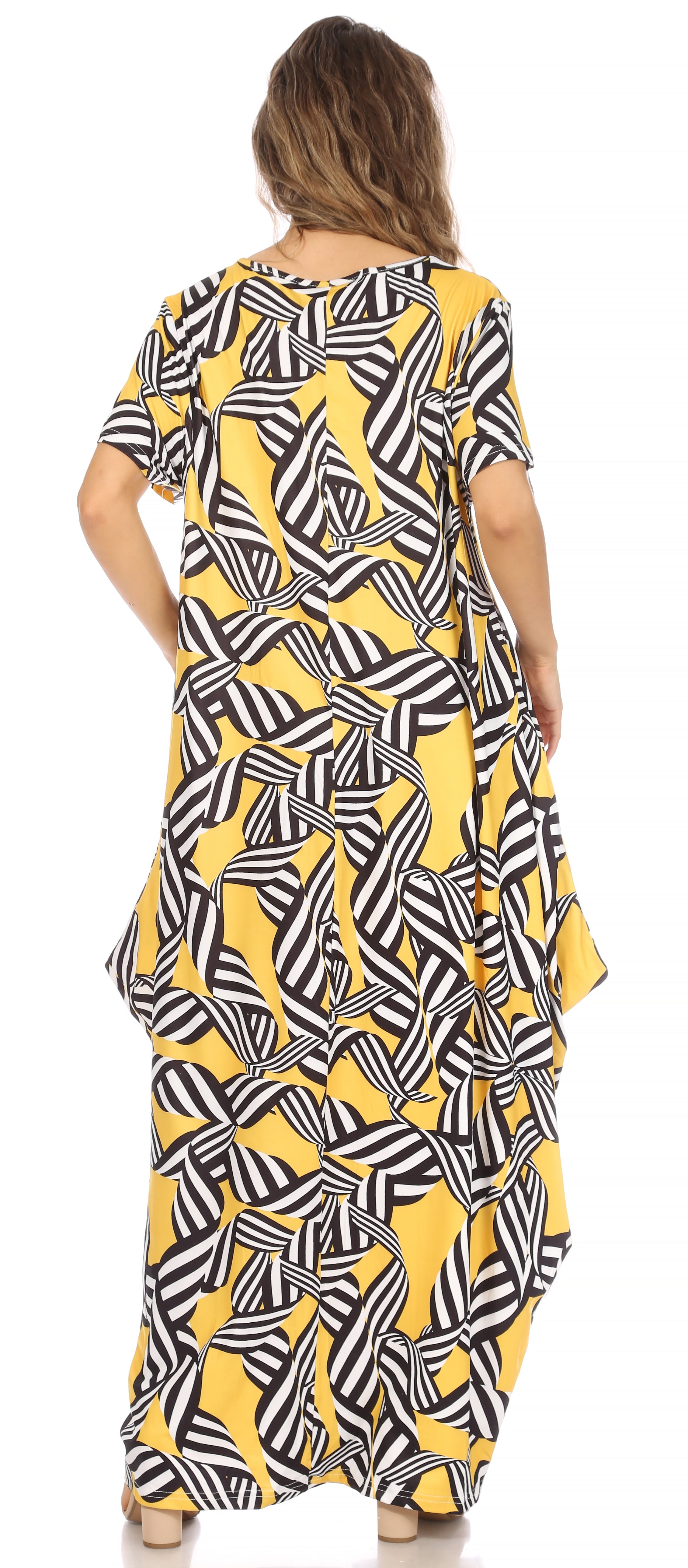 Sakkas Abeni Short Sleeve Casual Print Long Maxi Caftan