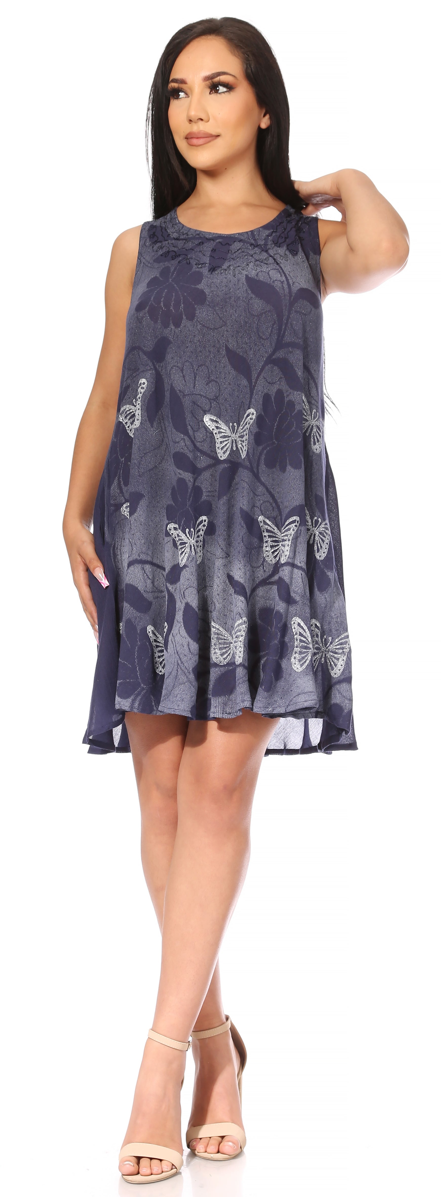 Sakkas - Marta Tie Dye Flowy Boho Maxi Sleeveless Dress Loose
