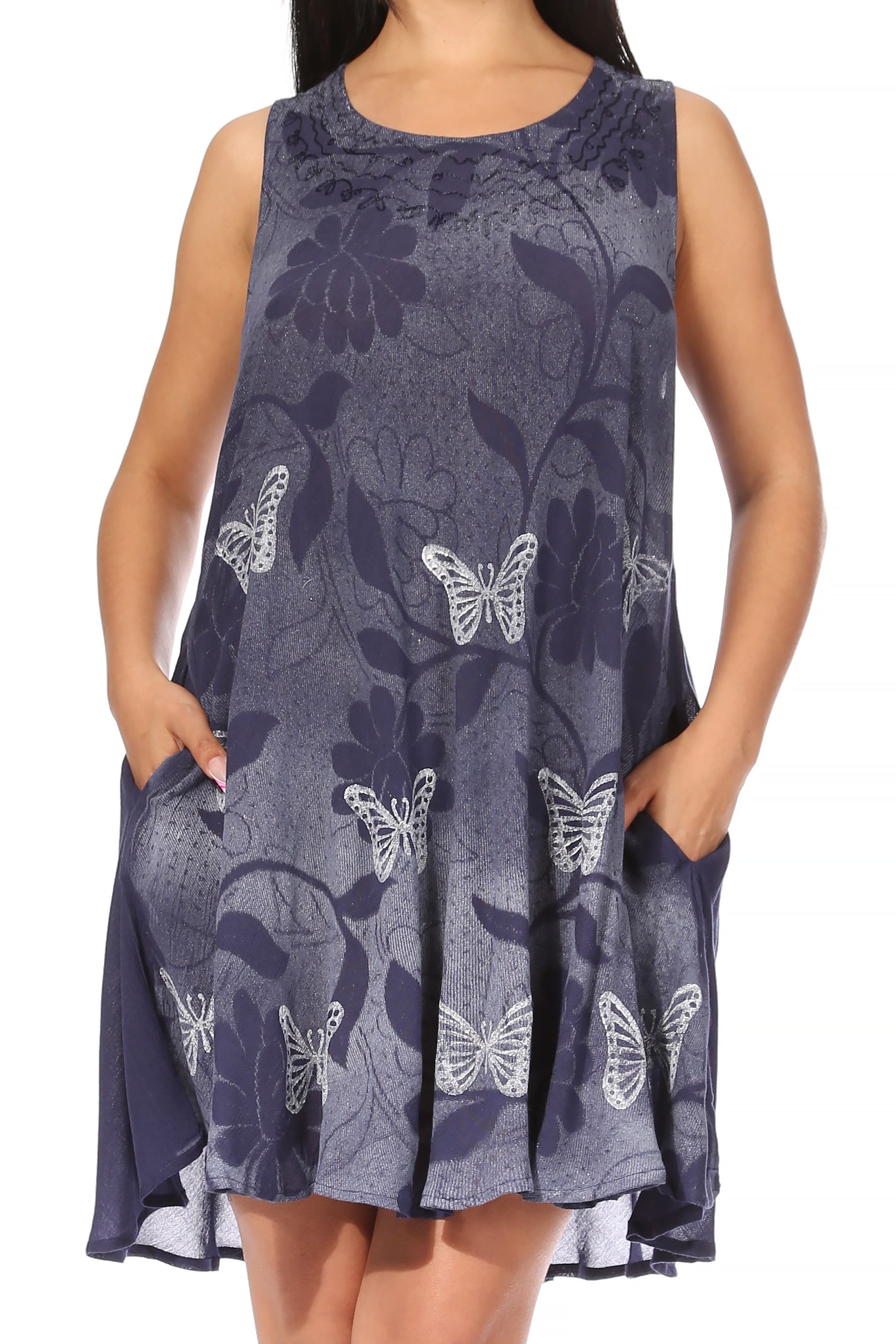 Sakkas - Marta Tie Dye Flowy Boho Maxi Sleeveless Dress Loose