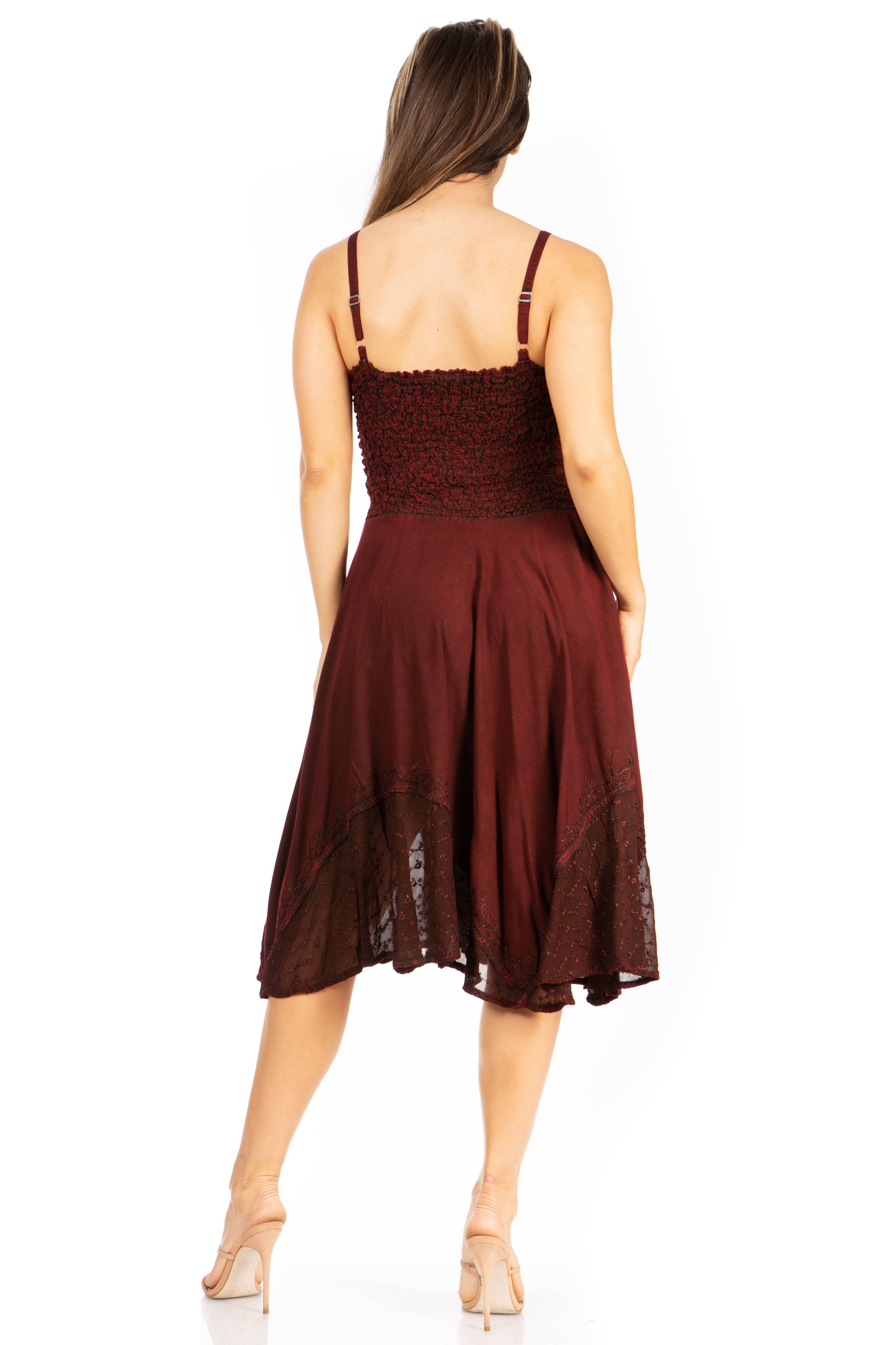 Sakkas - Aphrodite Embroidered Batik Dress