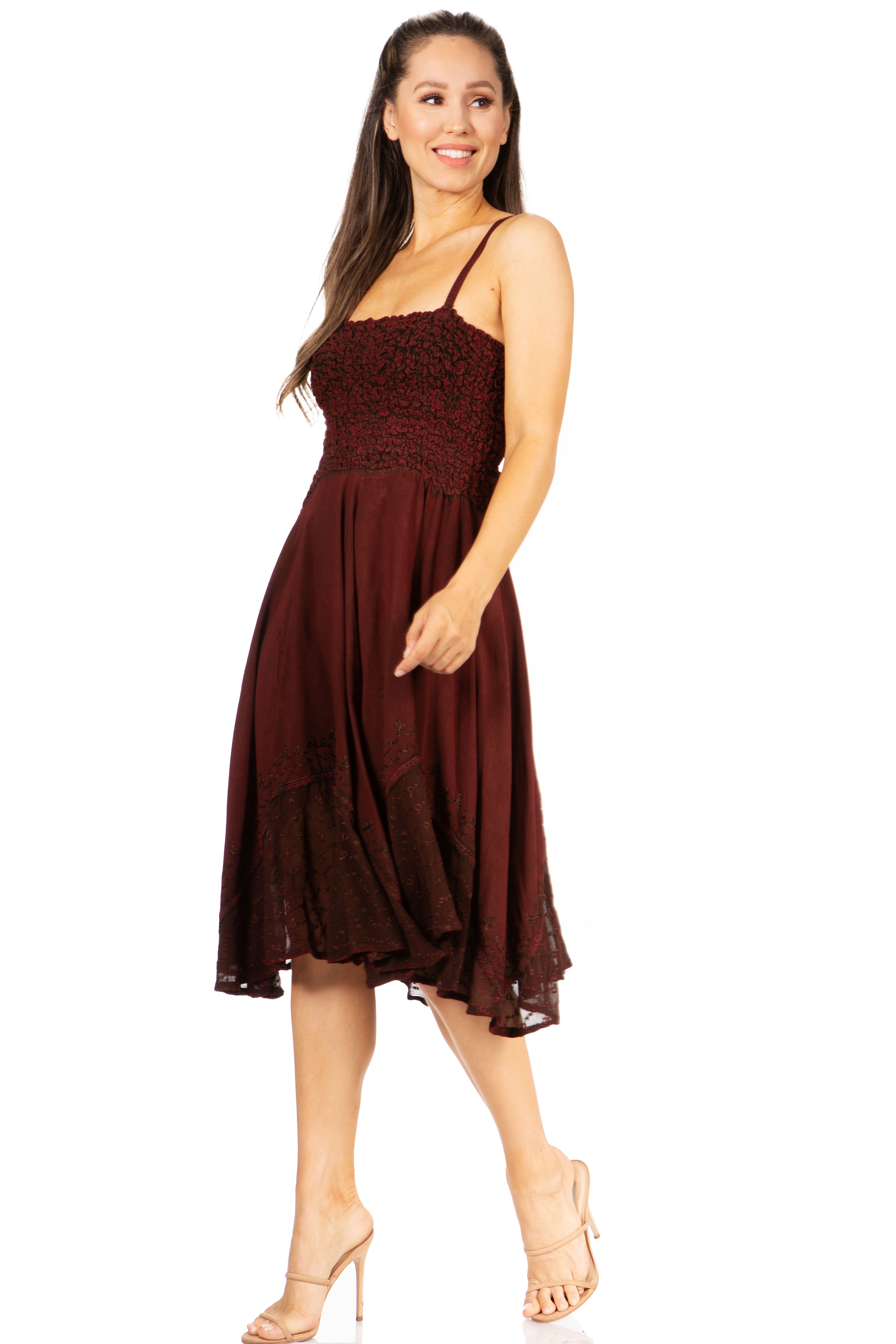 Sakkas - Aphrodite Embroidered Batik Dress