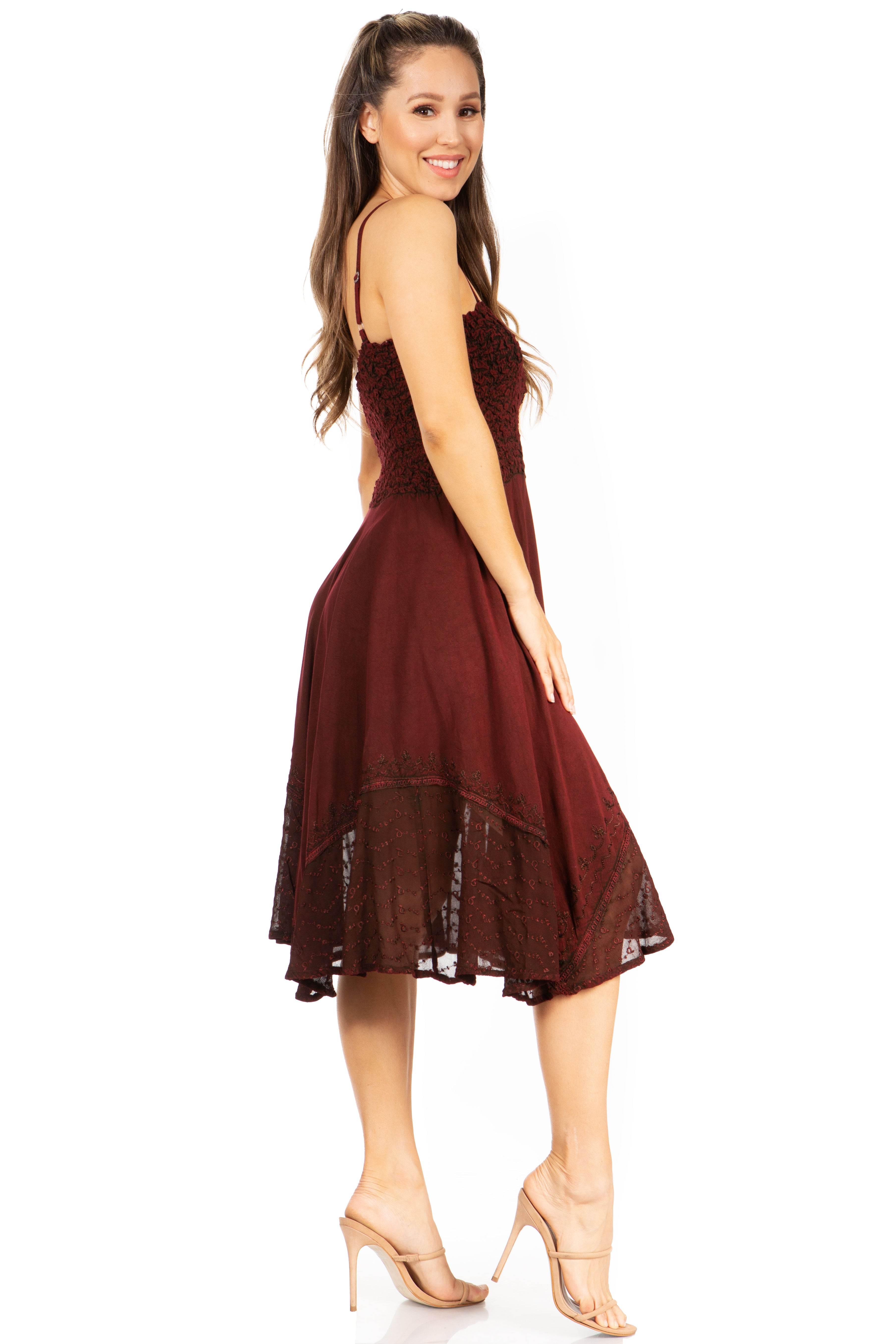 Sakkas - Aphrodite Embroidered Batik Dress