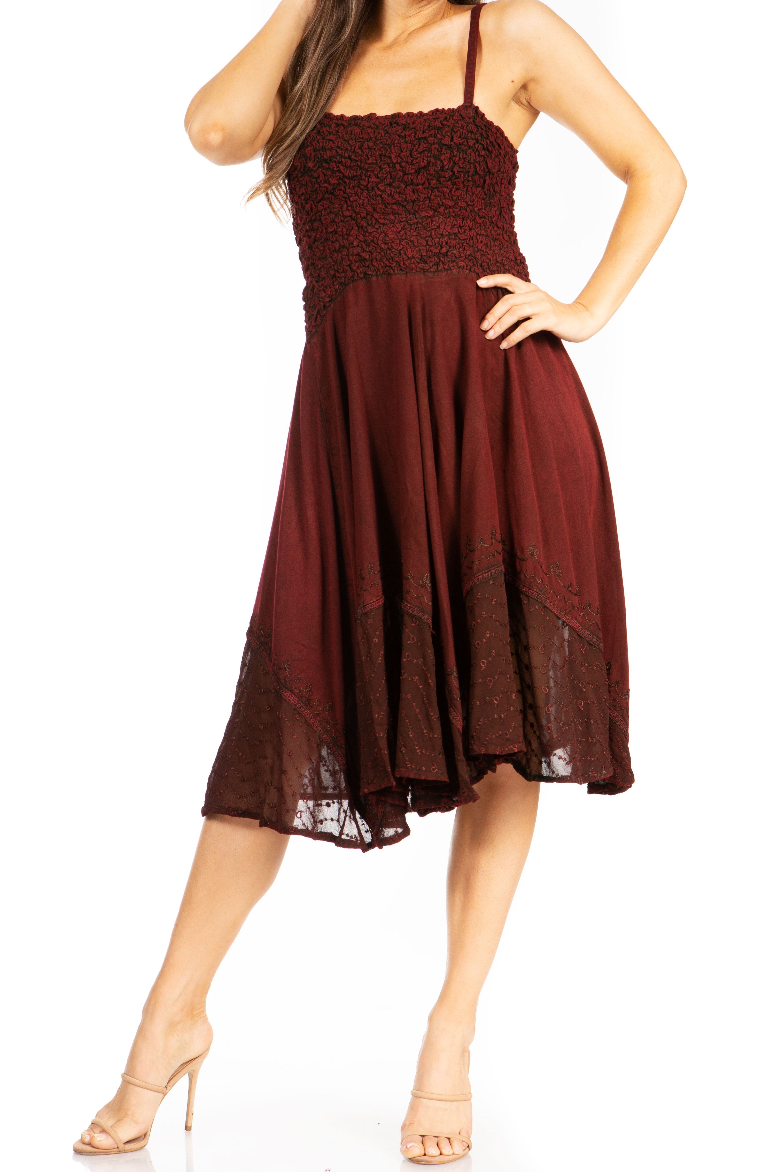 Sakkas - Aphrodite Embroidered Batik Dress