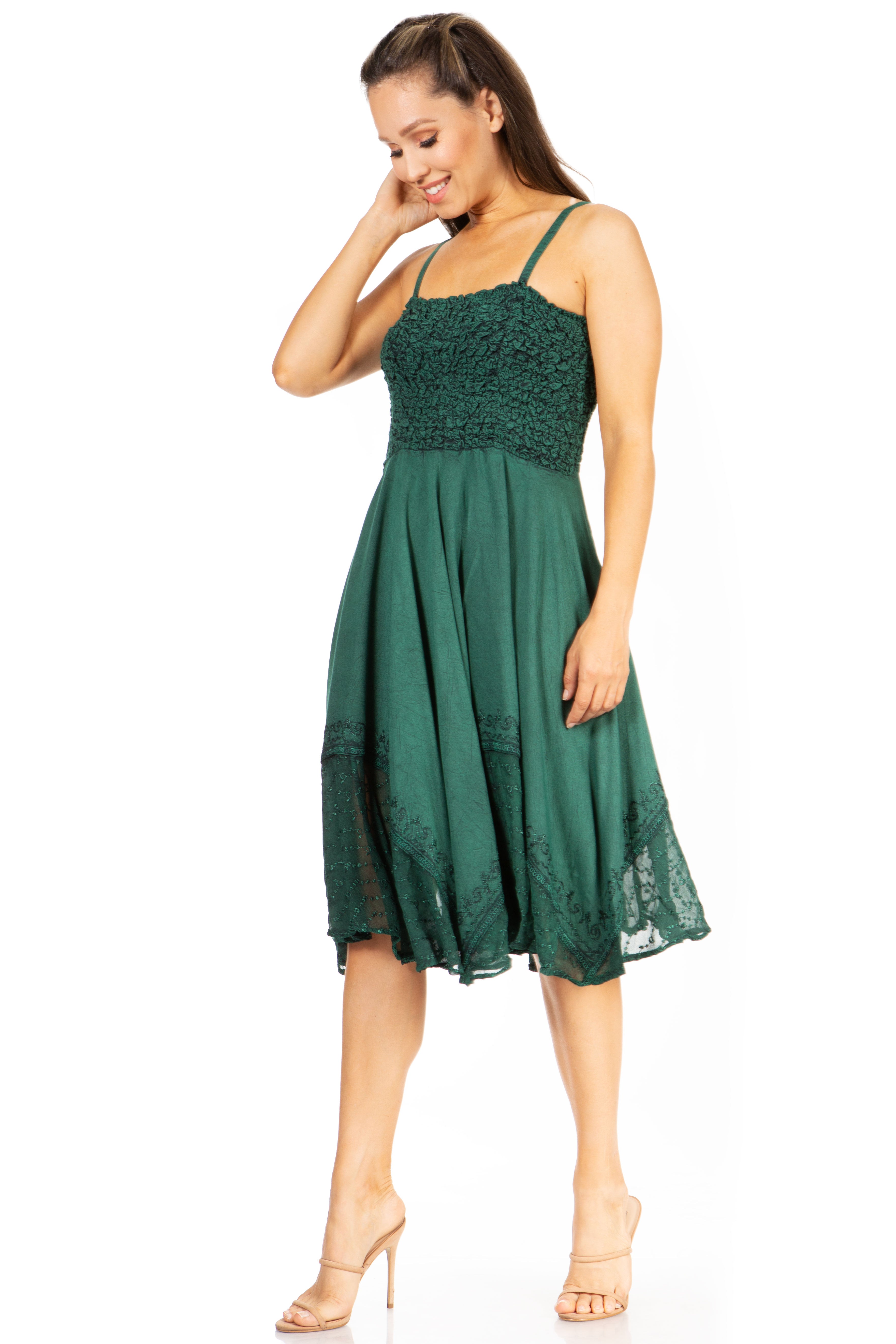 Sakkas - Aphrodite Embroidered Batik Dress