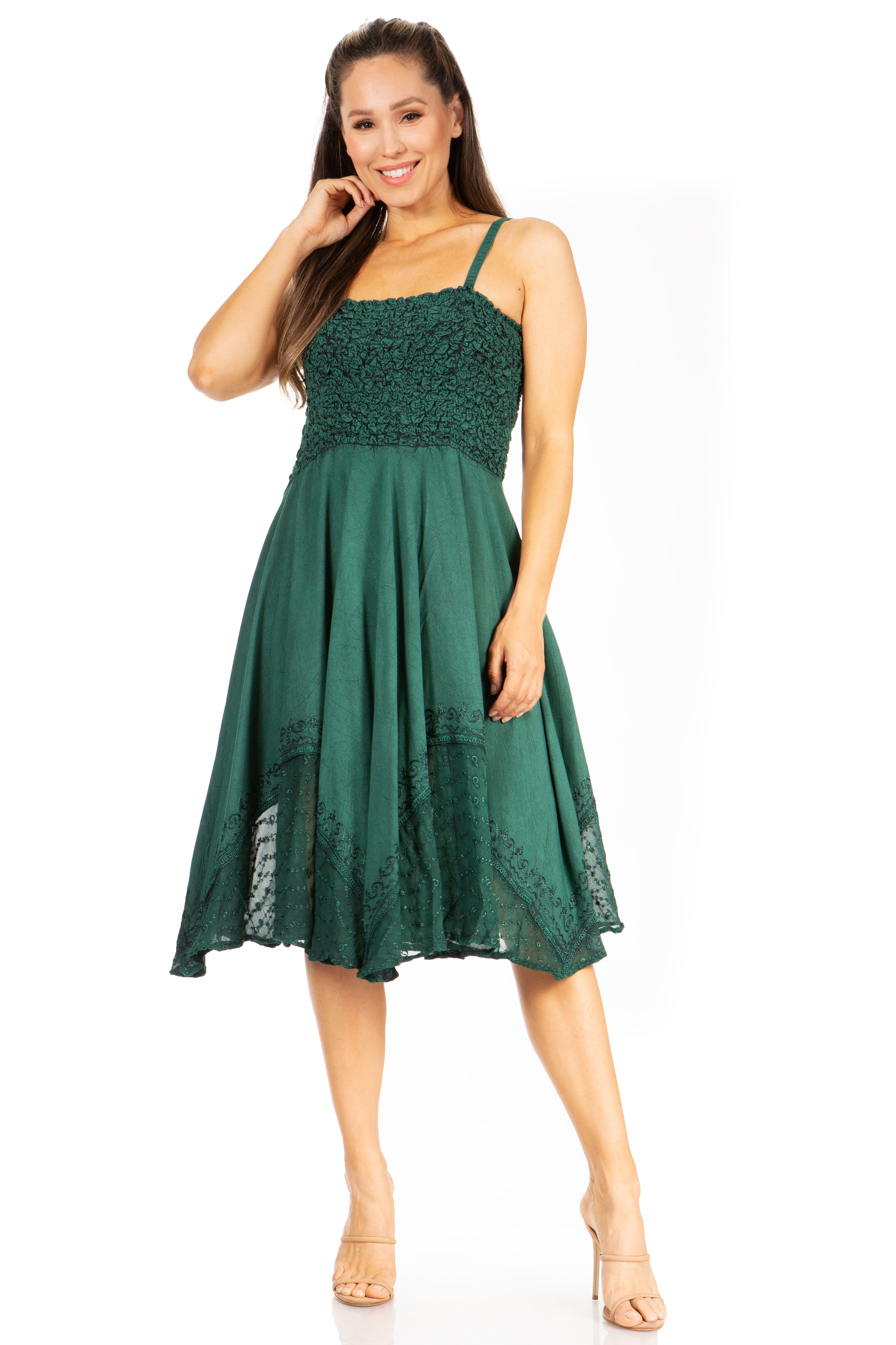 Sakkas - Aphrodite Embroidered Batik Dress
