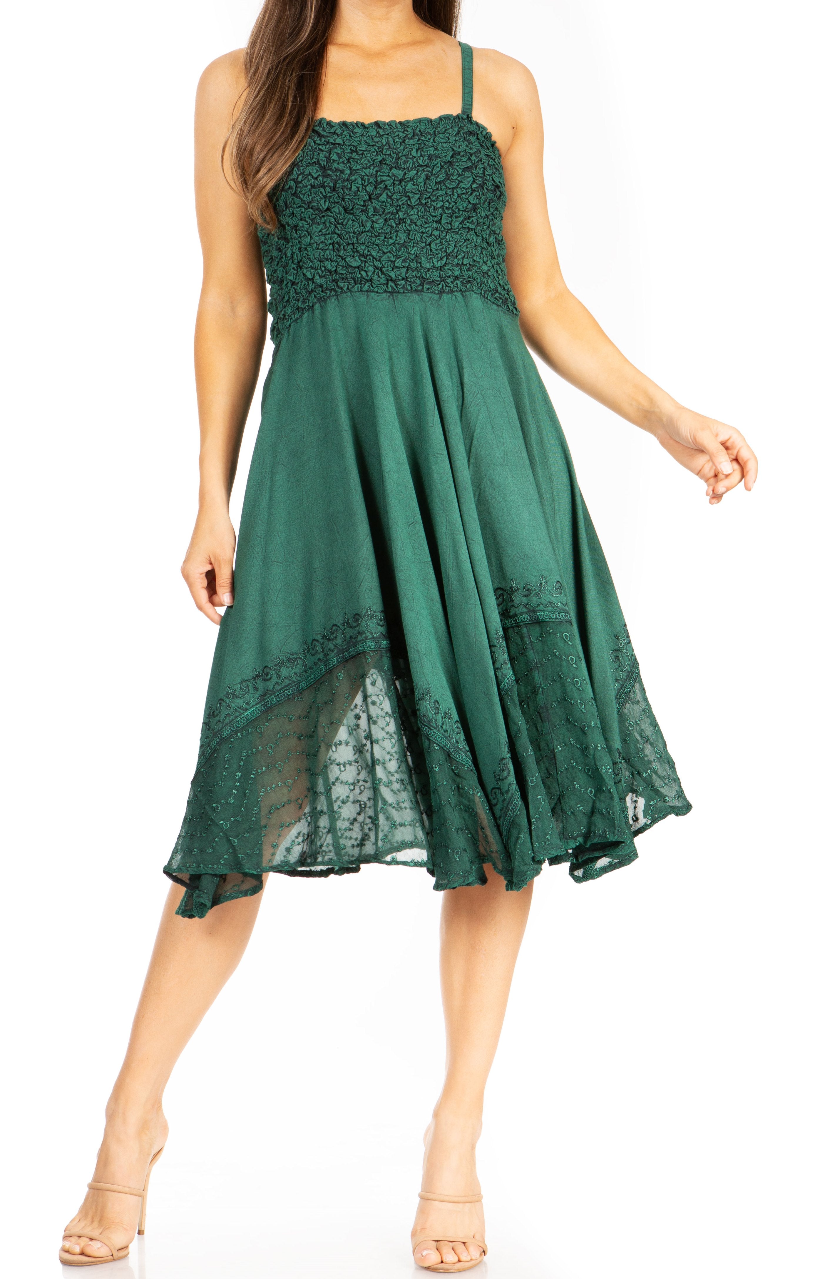 Sakkas - Aphrodite Embroidered Batik Dress