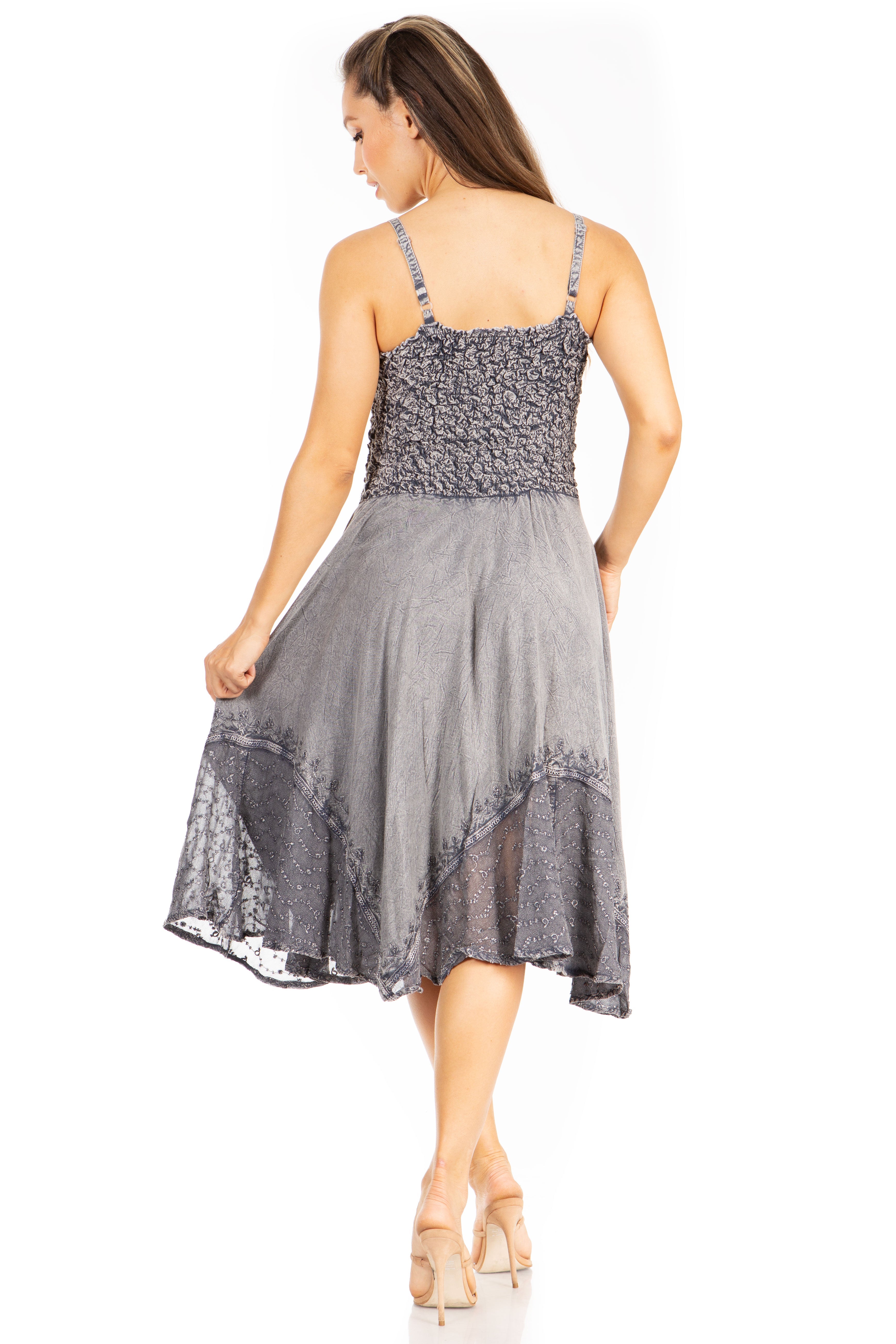 Sakkas - Aphrodite Embroidered Batik Dress