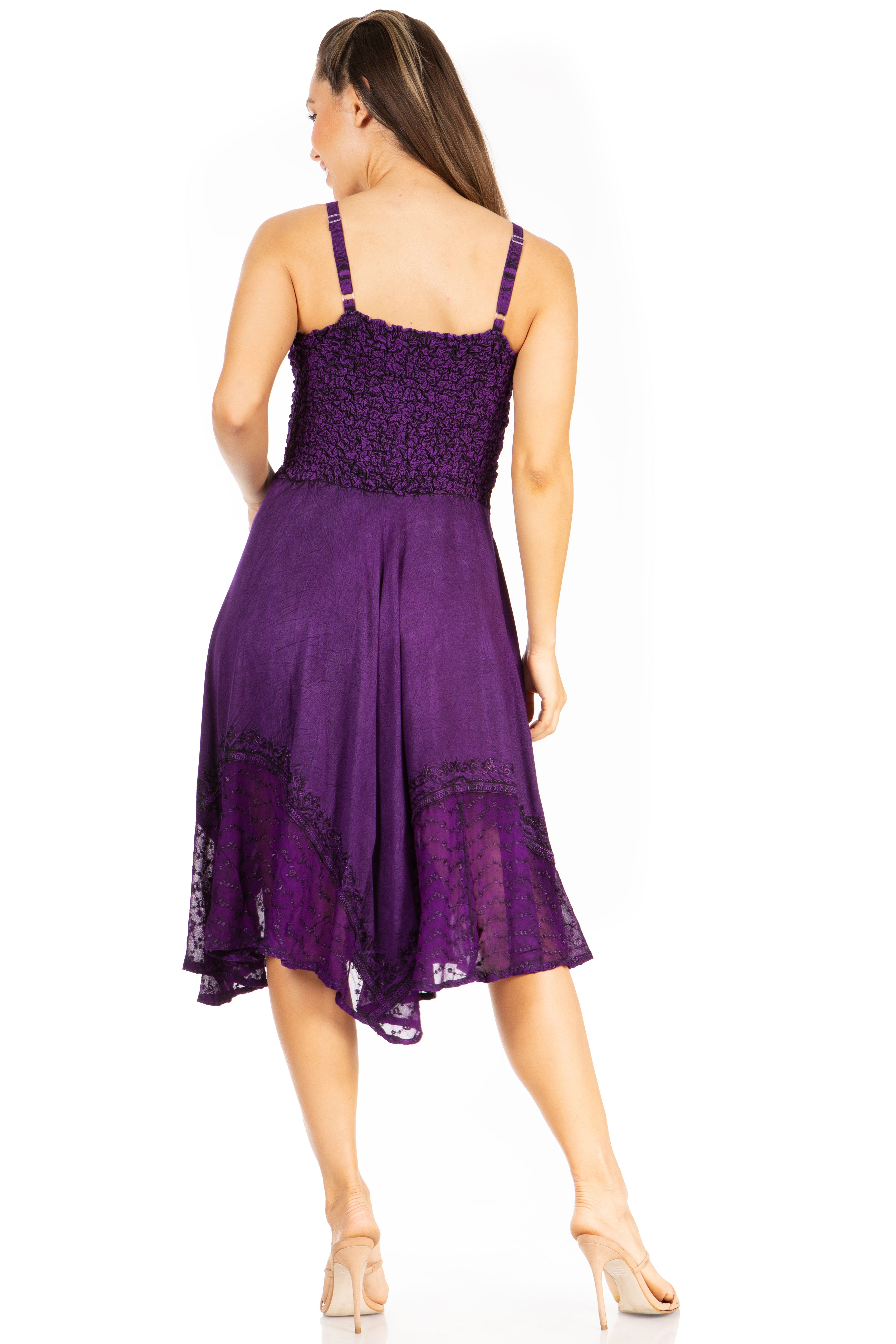 Sakkas - Aphrodite Embroidered Batik Dress