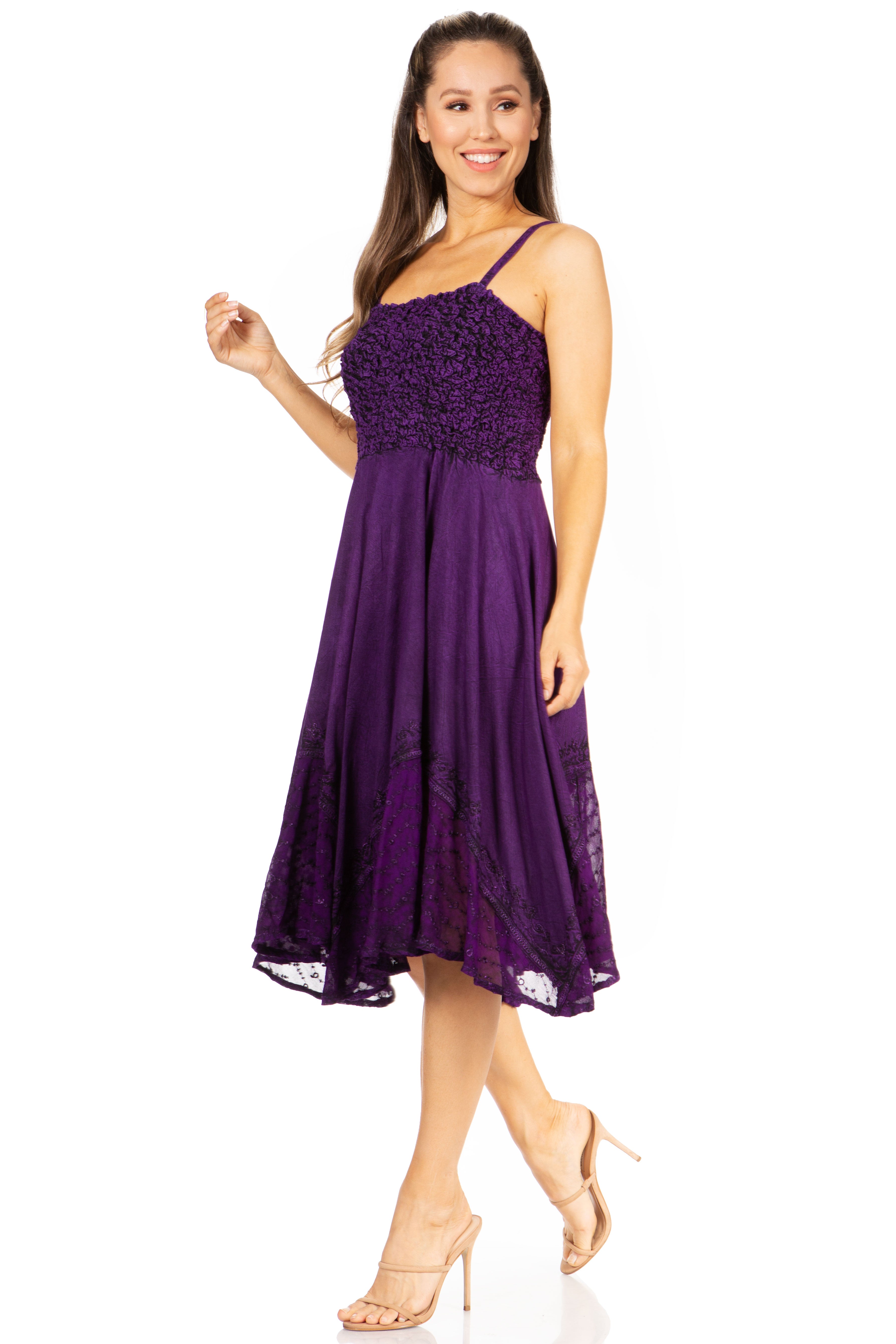 Sakkas - Aphrodite Embroidered Batik Dress