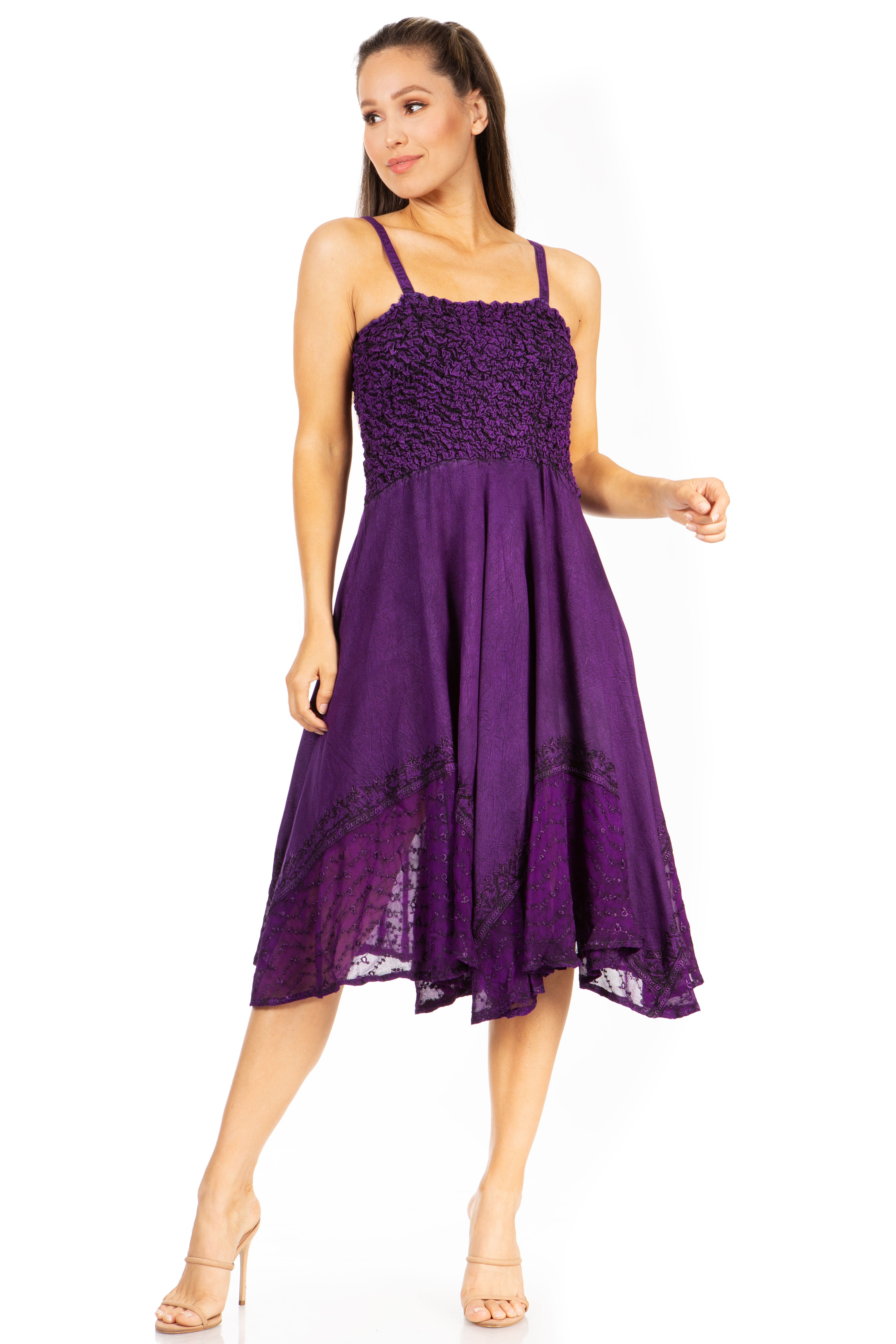 Sakkas - Aphrodite Embroidered Batik Dress