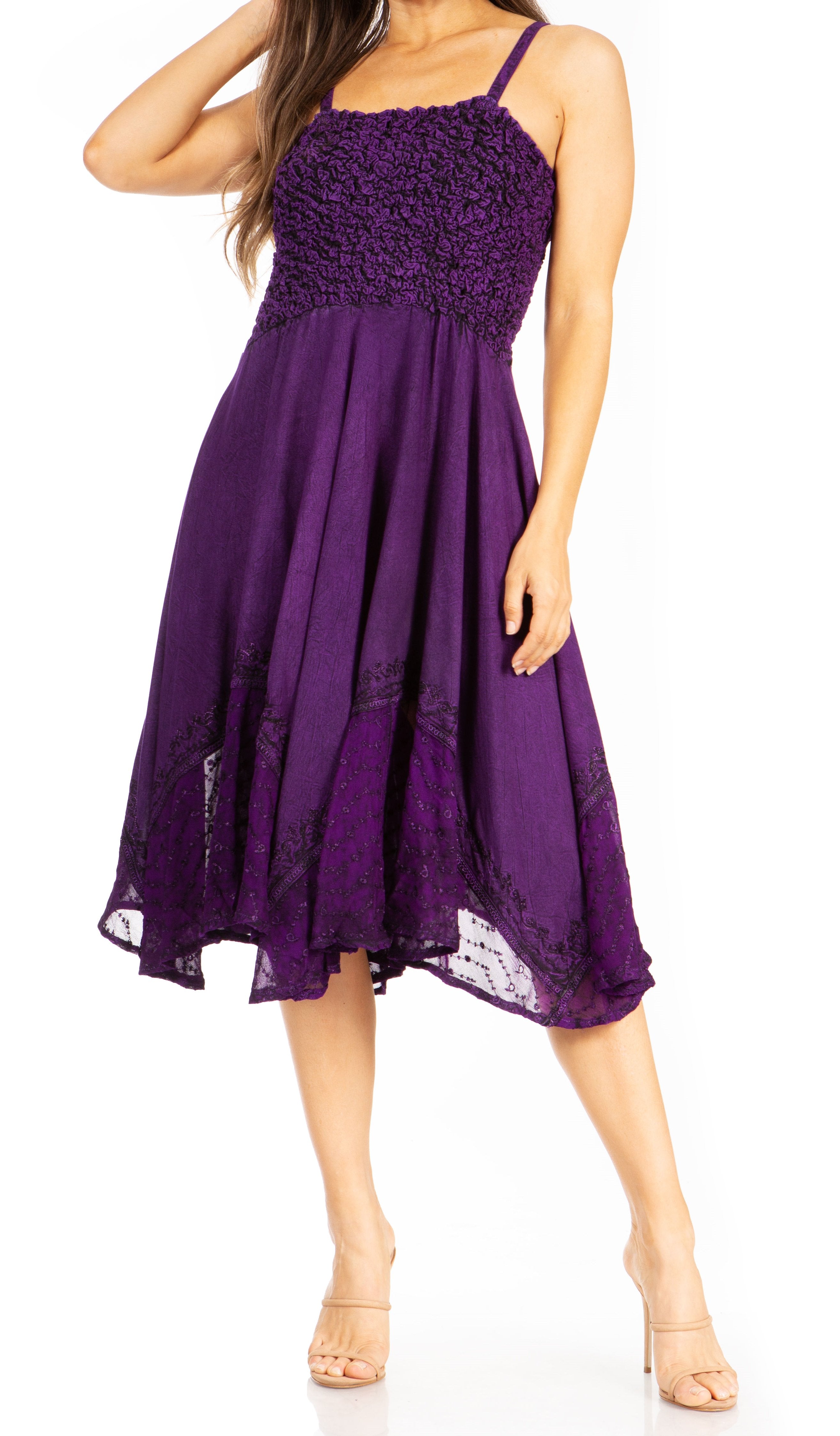 Sakkas - Aphrodite Embroidered Batik Dress