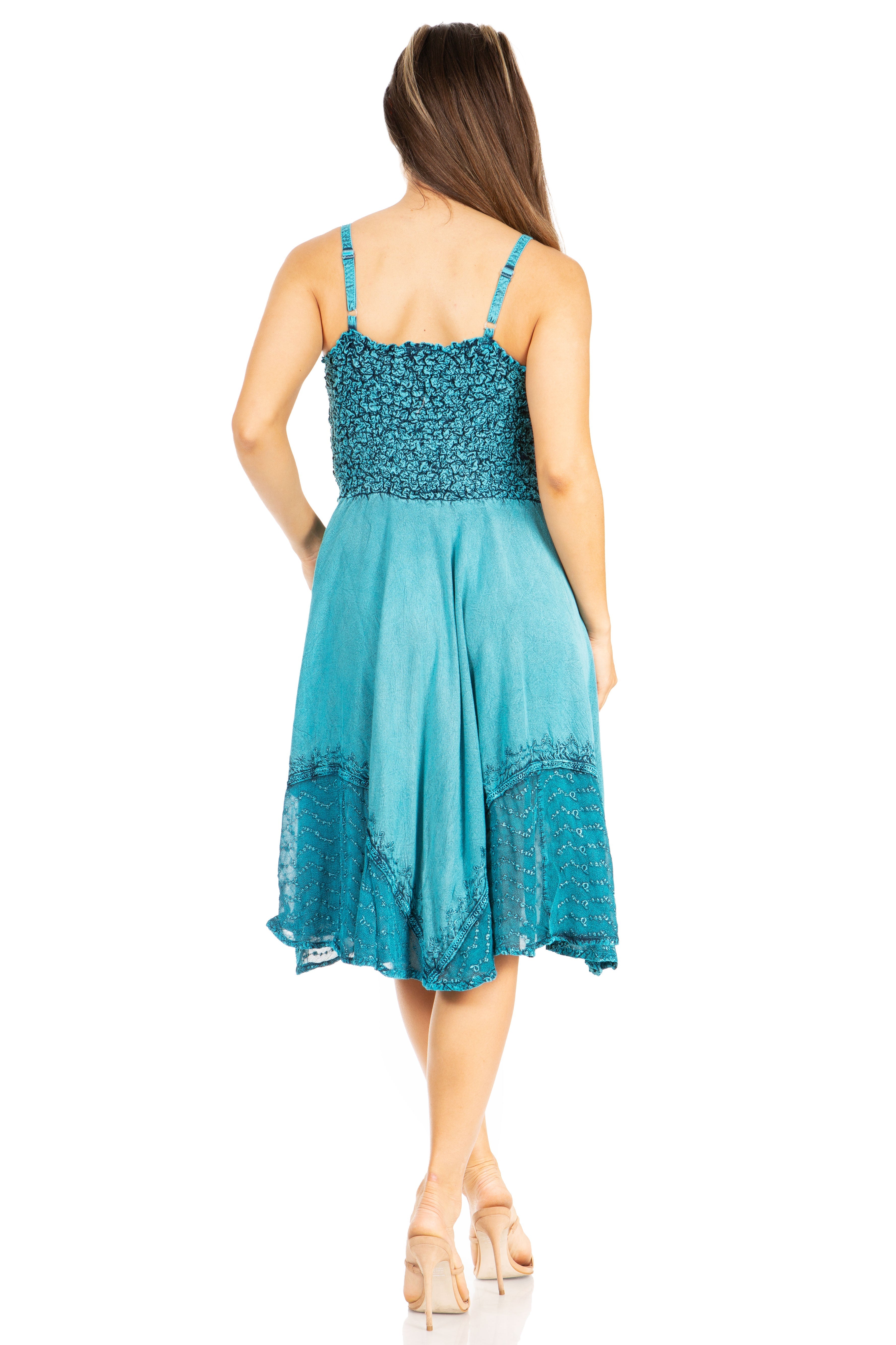 Sakkas - Aphrodite Embroidered Batik Dress