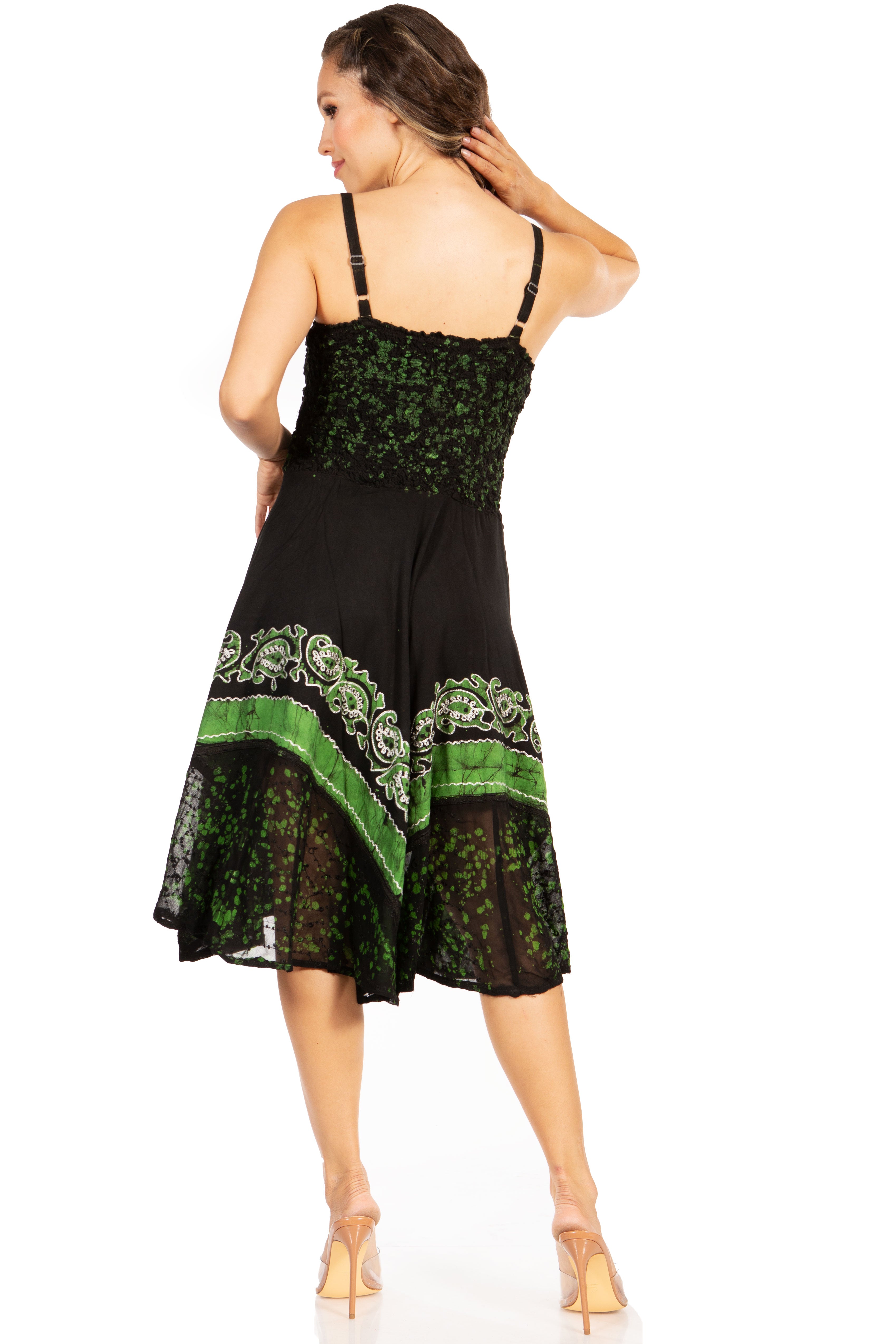 Sakkas - Aphrodite Embroidered Batik Dress