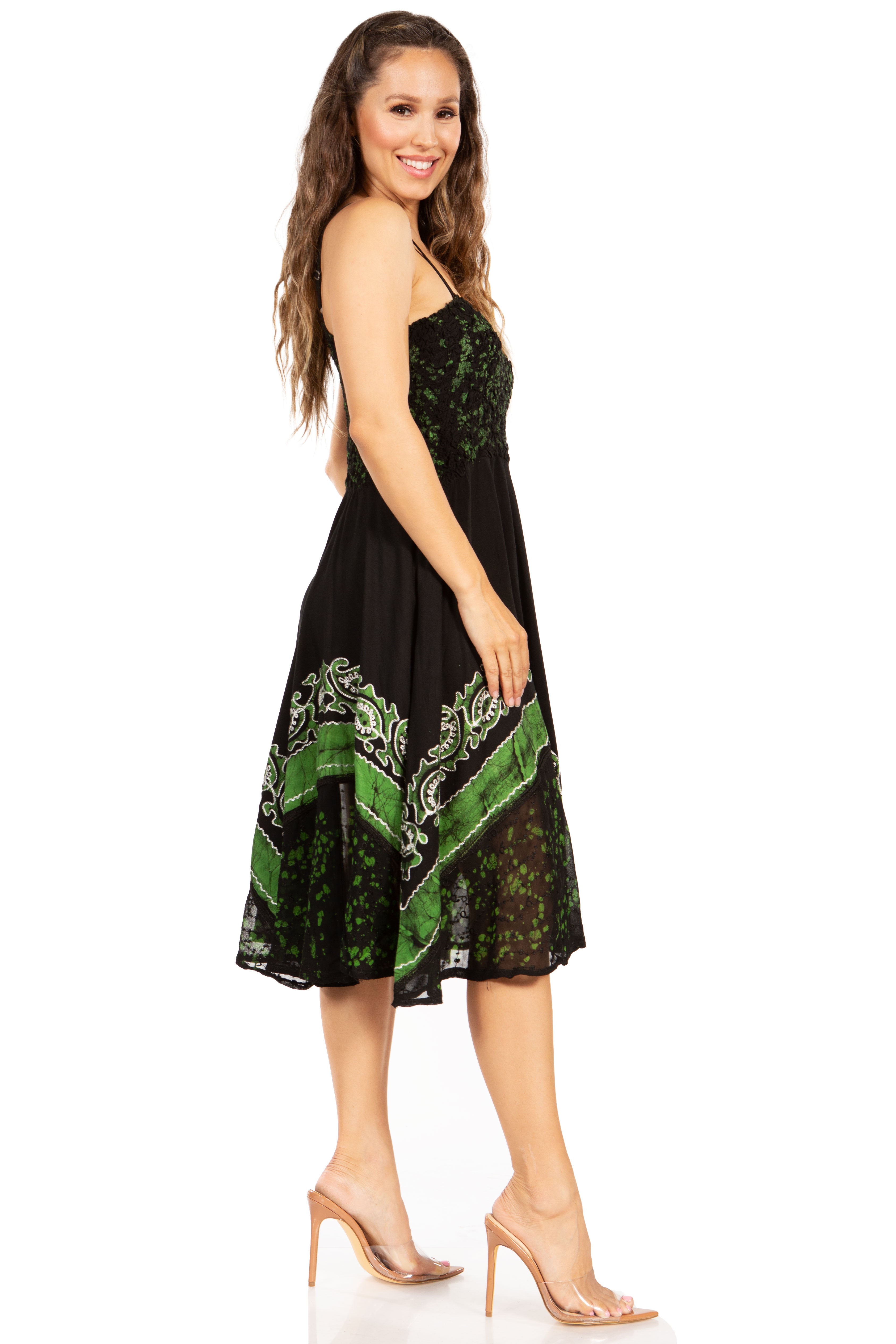 Sakkas - Aphrodite Embroidered Batik Dress