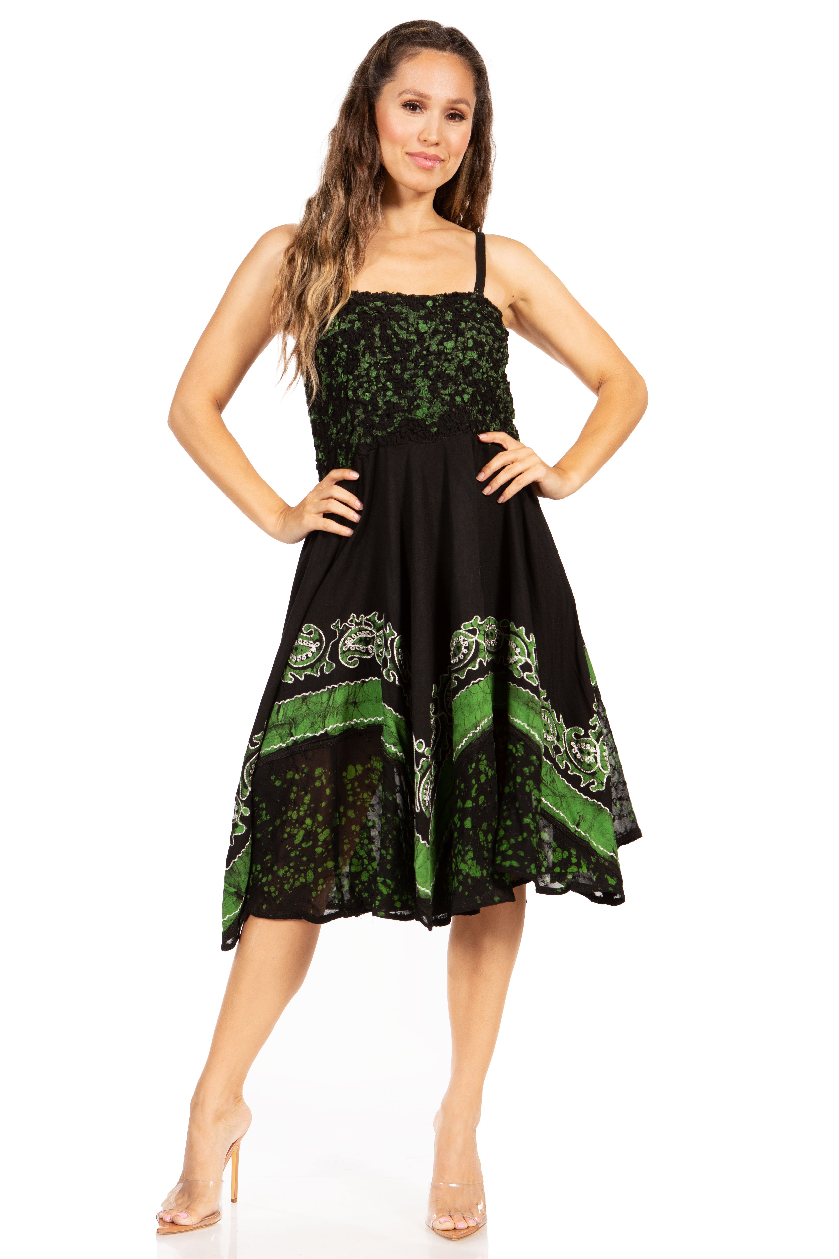 Sakkas - Aphrodite Embroidered Batik Dress