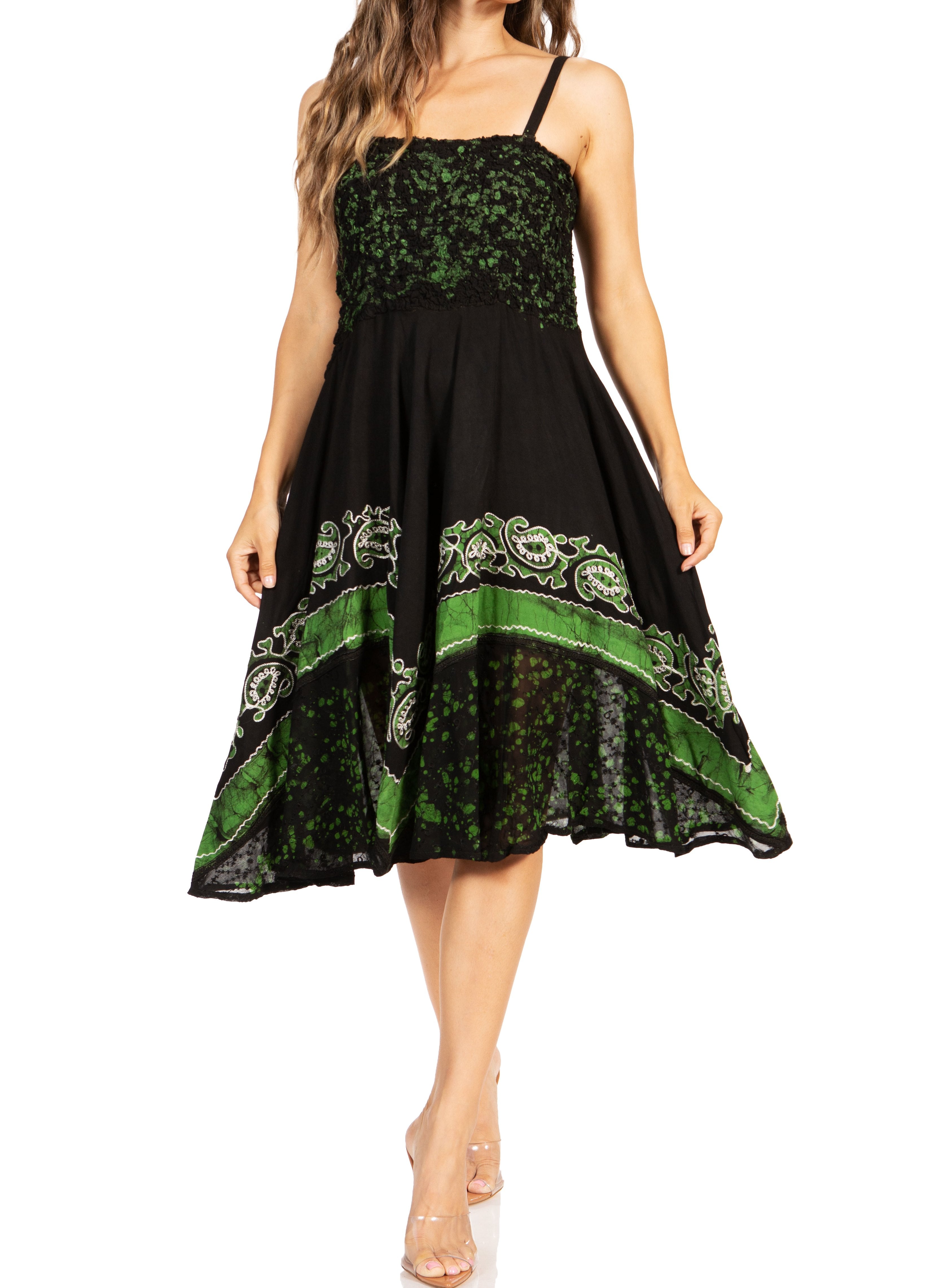 Sakkas - Aphrodite Embroidered Batik Dress