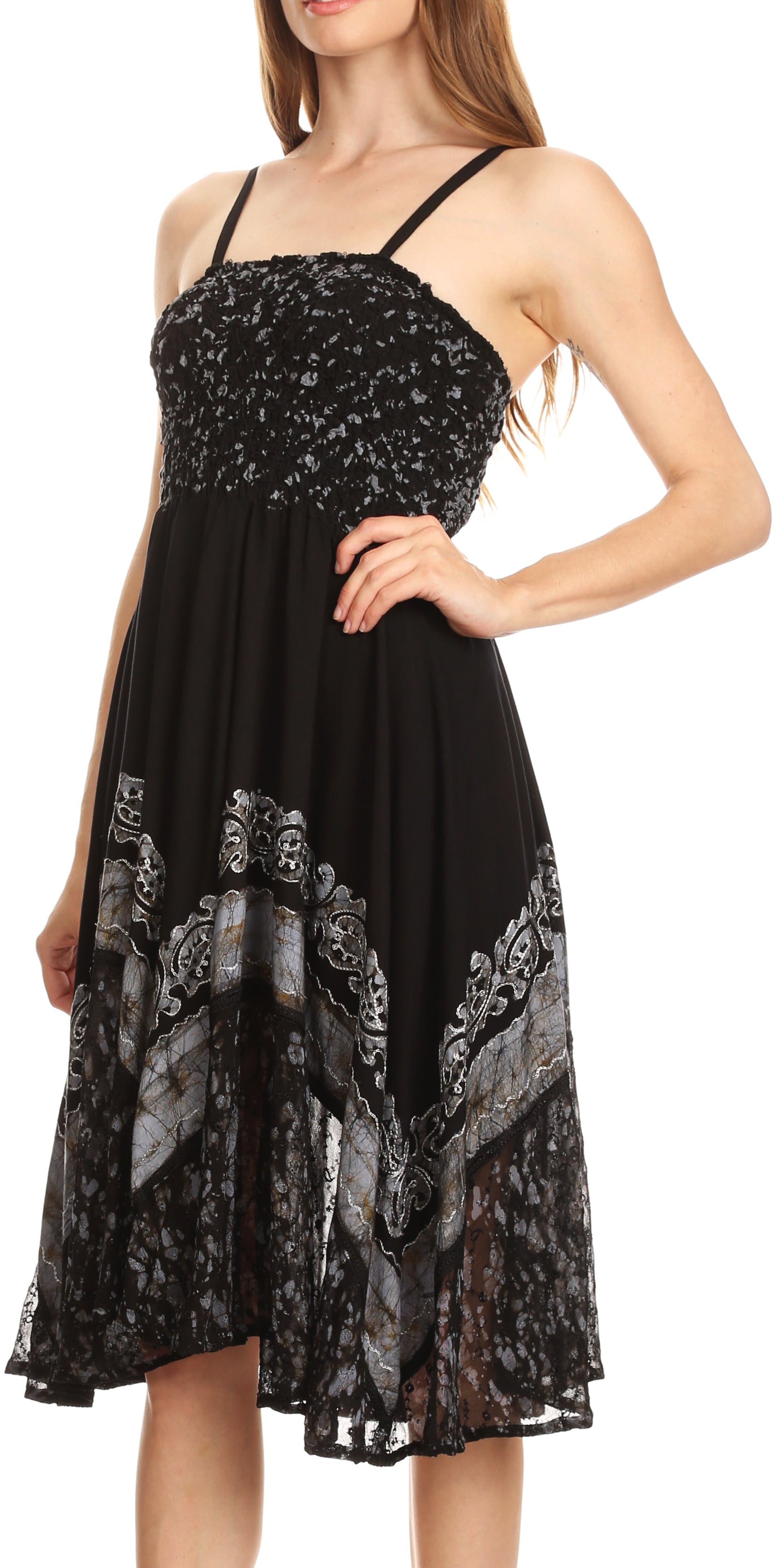 Sakkas - Aphrodite Embroidered Batik Dress