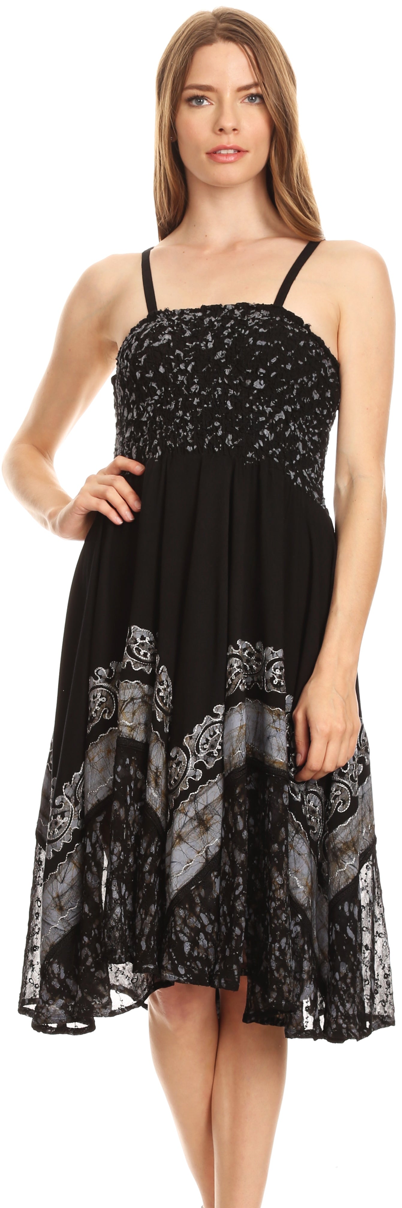Sakkas - Aphrodite Embroidered Batik Dress