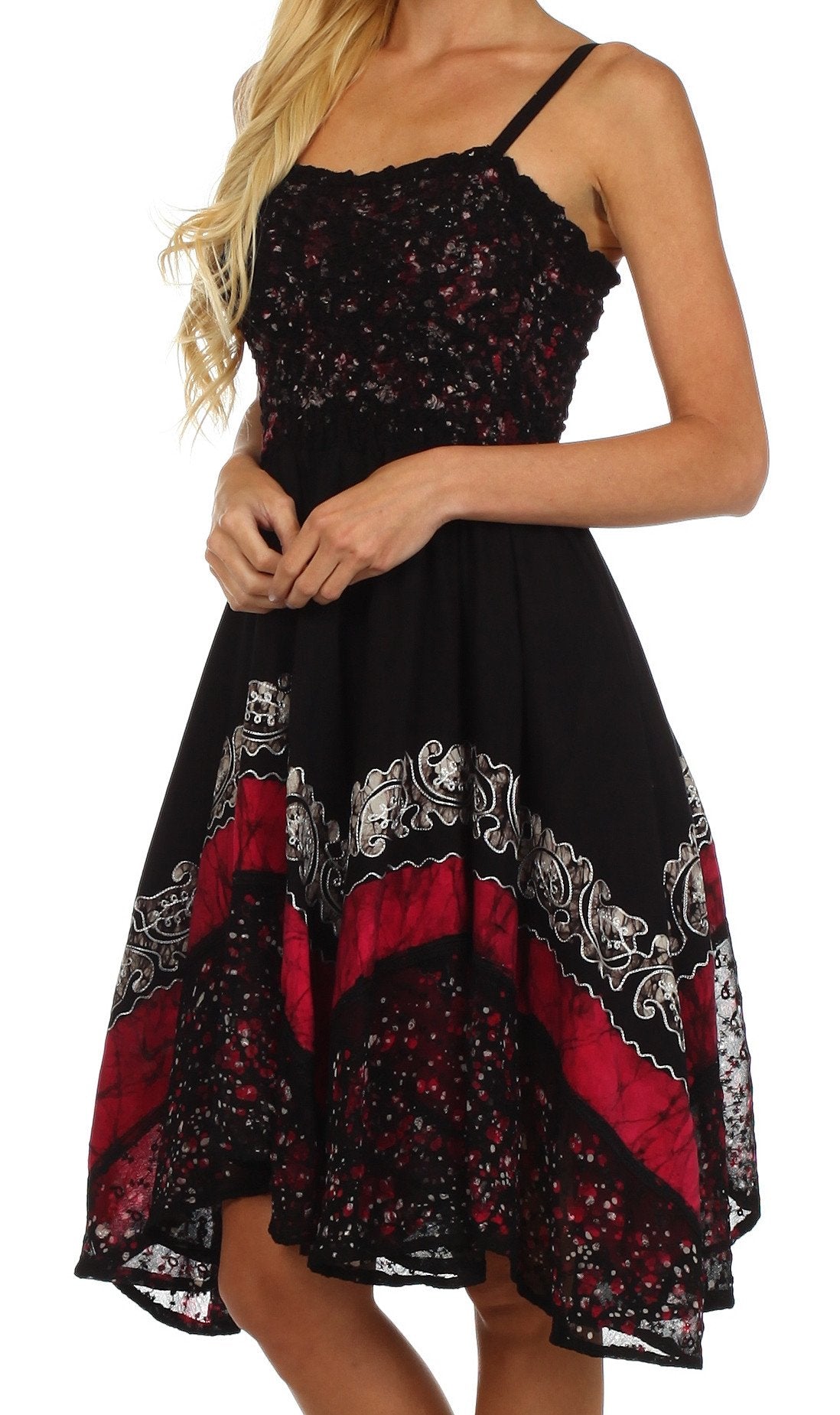 Sakkas - Aphrodite Embroidered Batik Dress