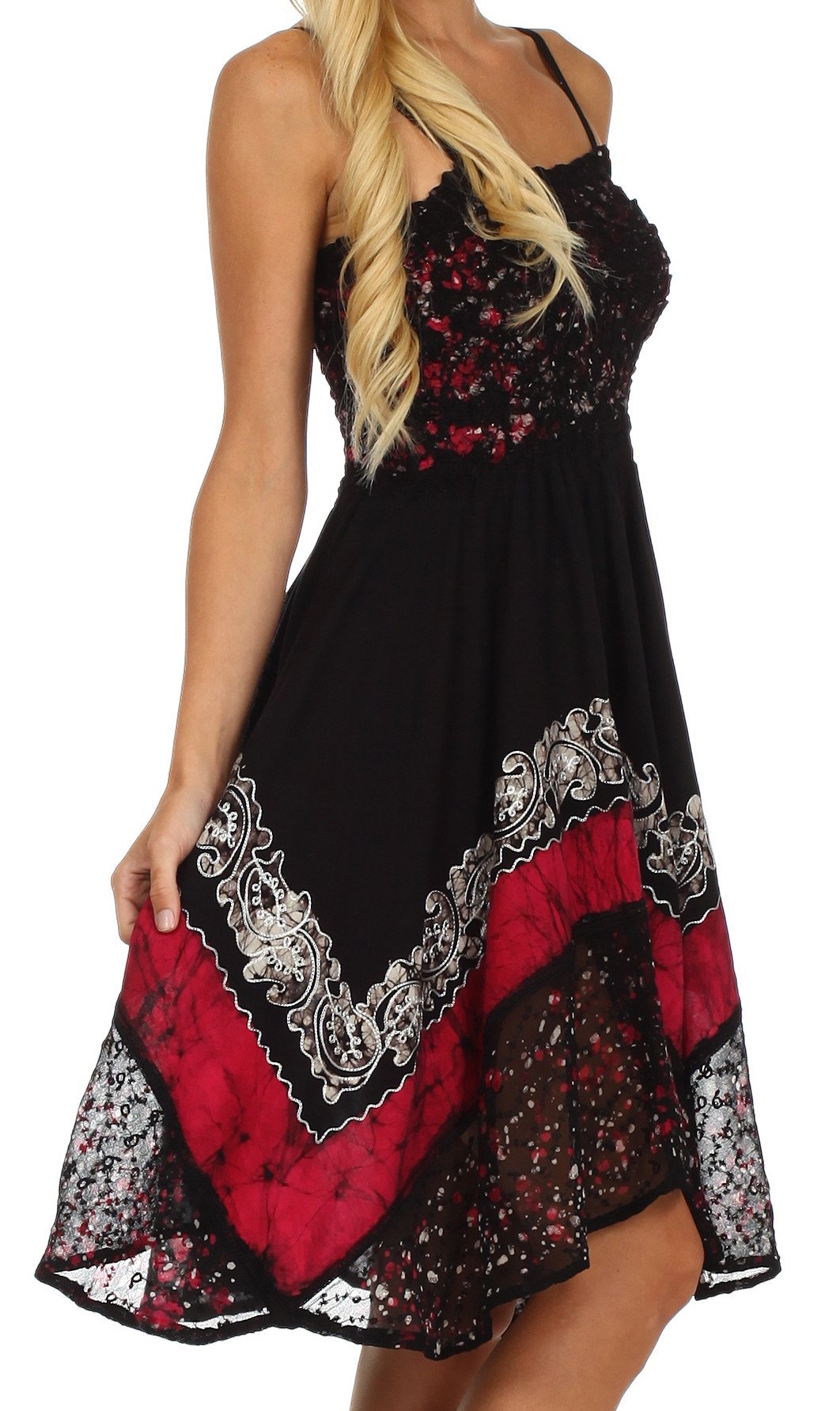Sakkas - Aphrodite Embroidered Batik Dress