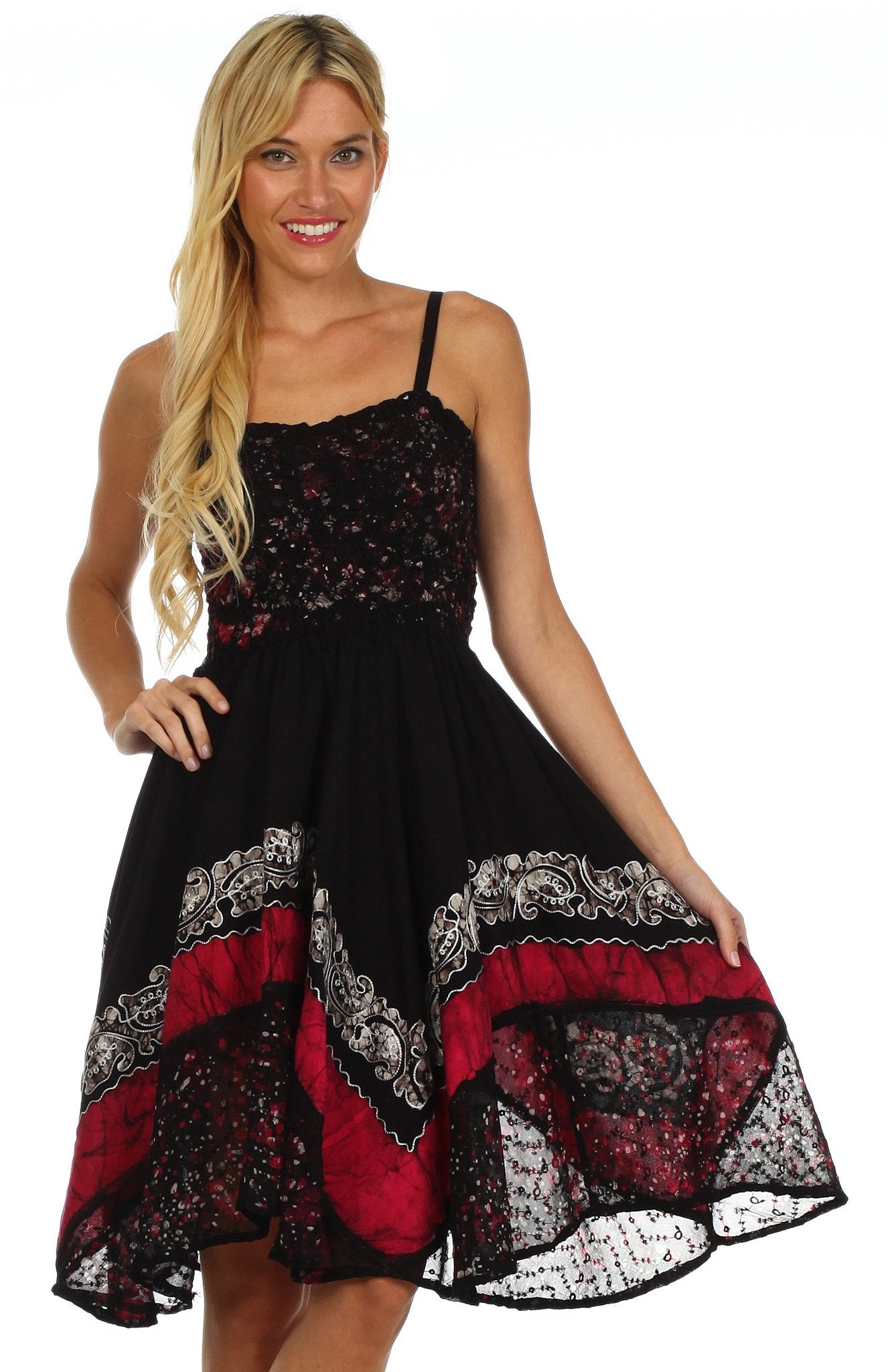 Sakkas - Aphrodite Embroidered Batik Dress