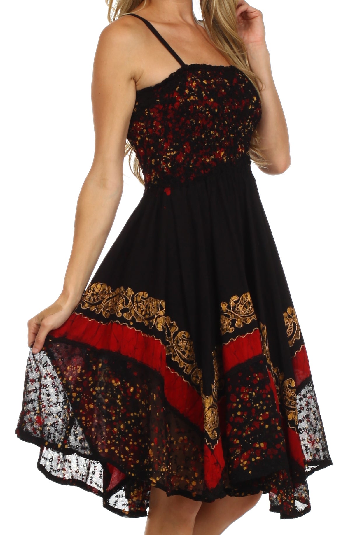 Sakkas - Aphrodite Embroidered Batik Dress