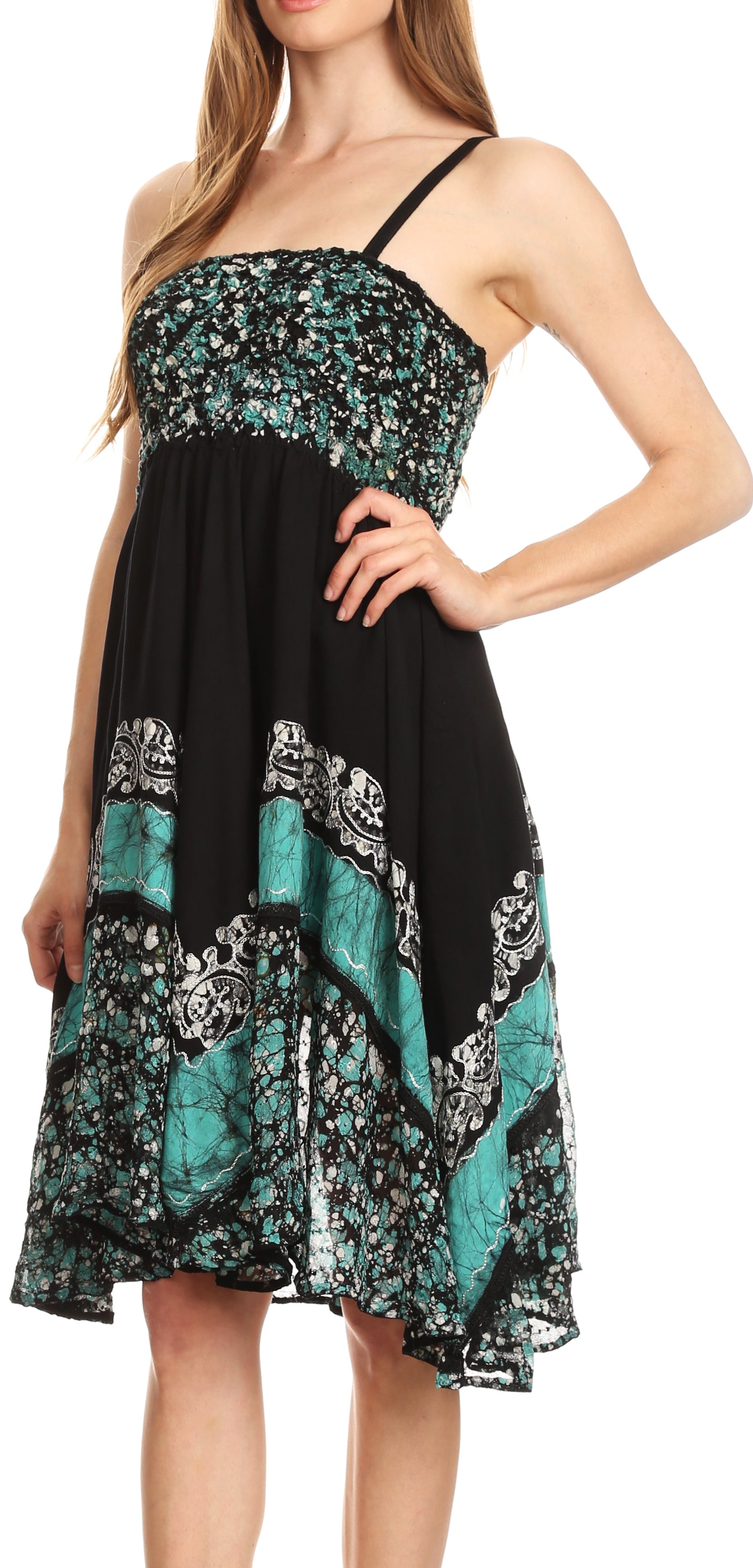Sakkas - Aphrodite Embroidered Batik Dress