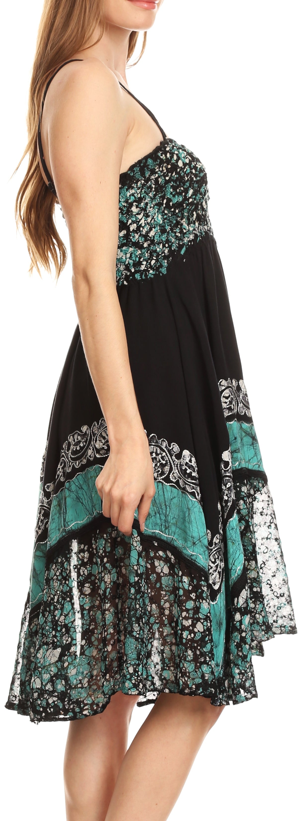 Sakkas - Aphrodite Embroidered Batik Dress