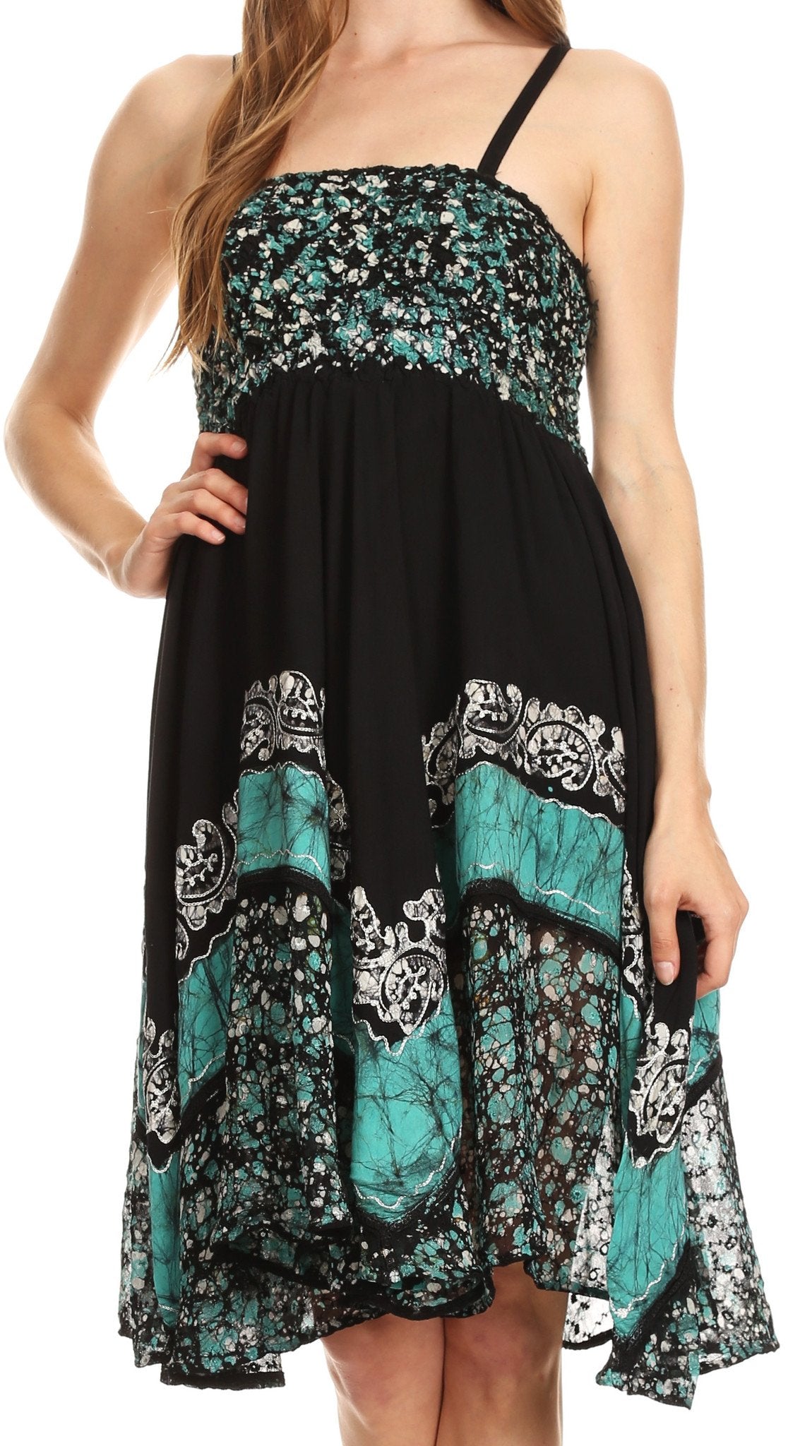 Sakkas - Aphrodite Embroidered Batik Dress