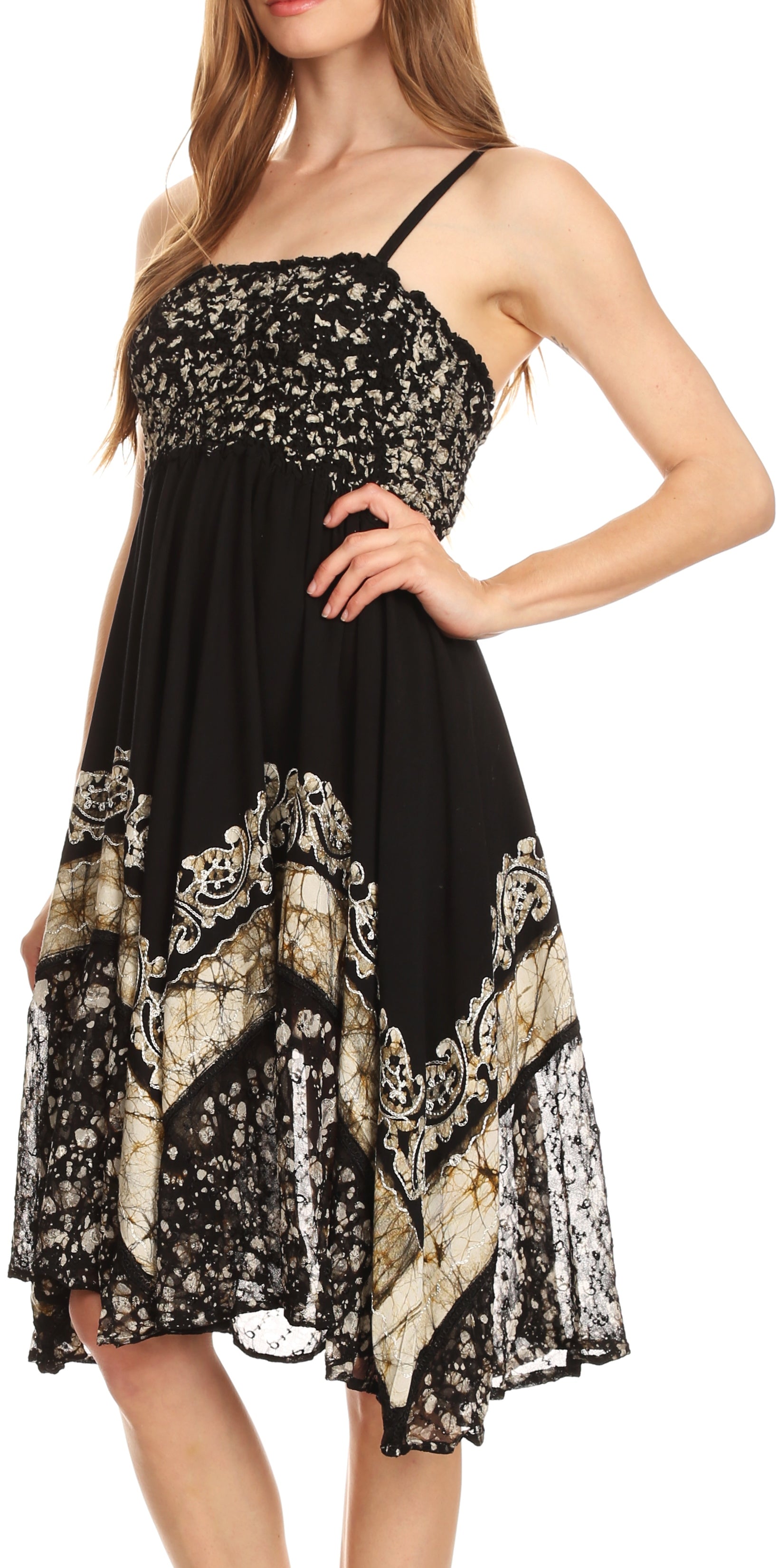 Sakkas - Aphrodite Embroidered Batik Dress