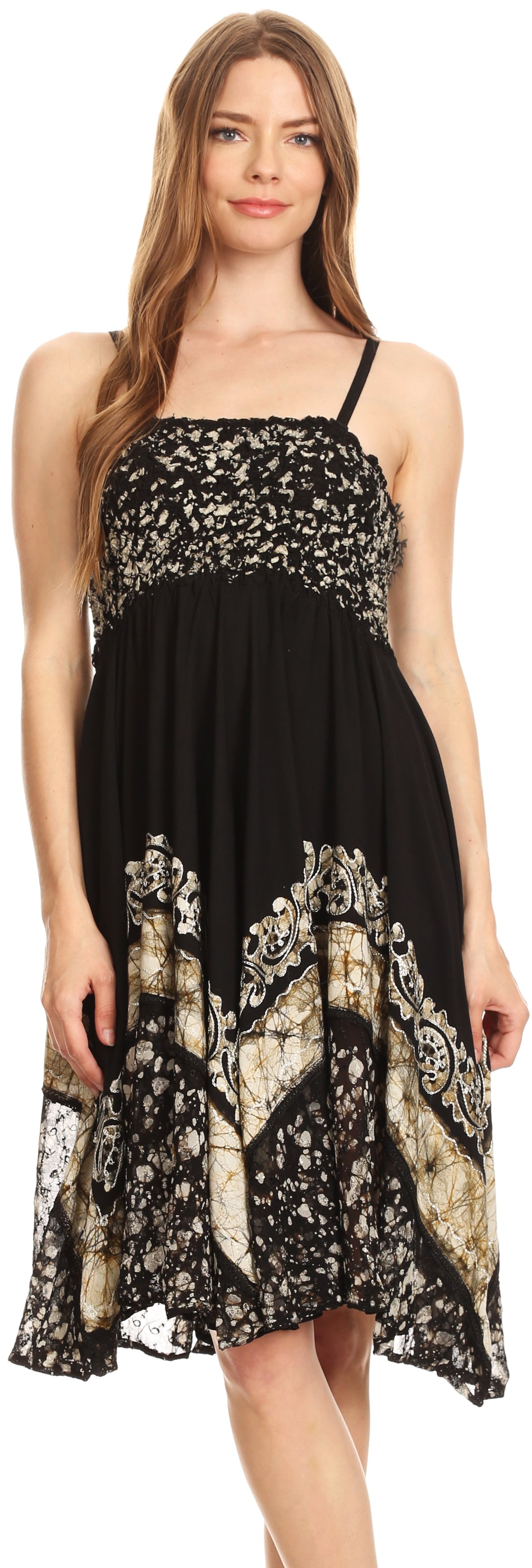Sakkas - Aphrodite Embroidered Batik Dress