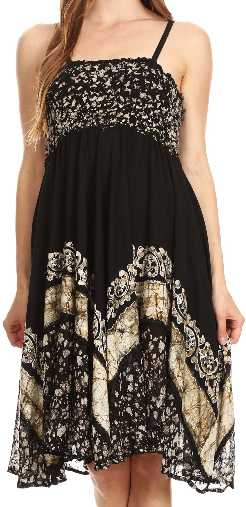 Sakkas - Aphrodite Embroidered Batik Dress