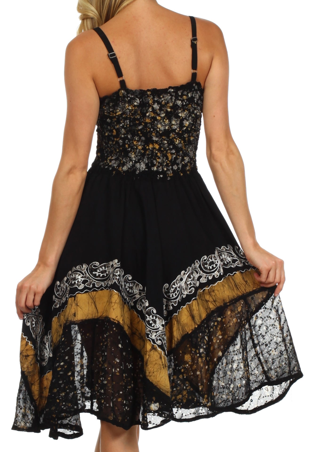Sakkas - Aphrodite Embroidered Batik Dress