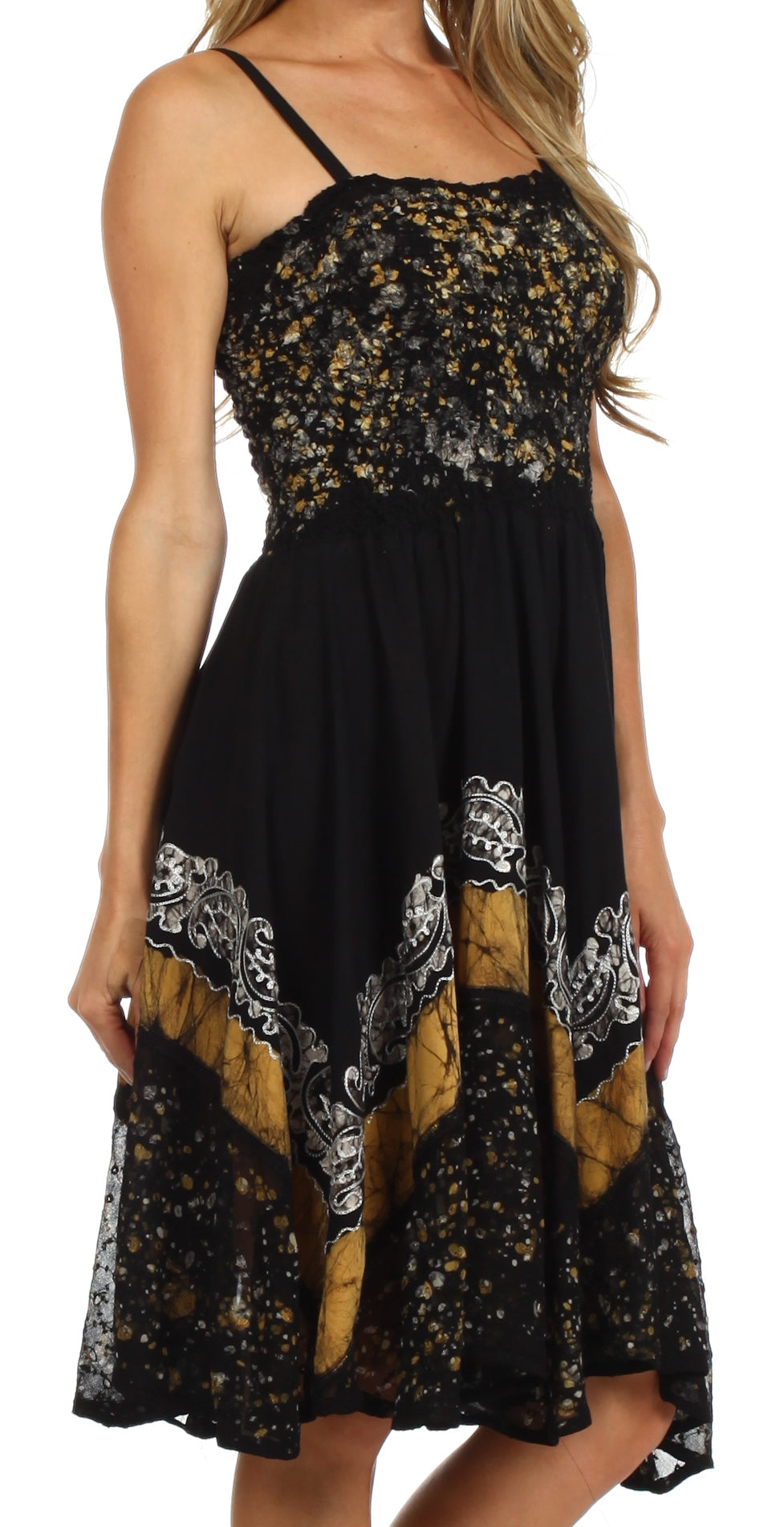 Sakkas - Aphrodite Embroidered Batik Dress