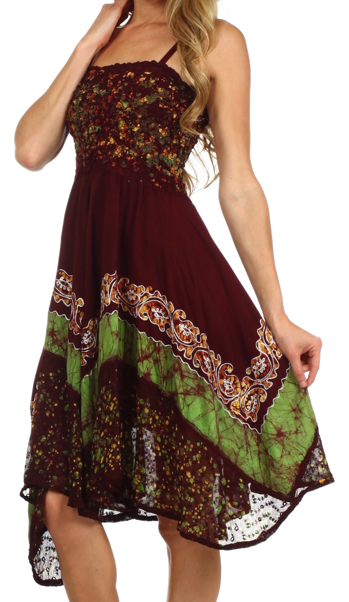 Sakkas - Aphrodite Embroidered Batik Dress