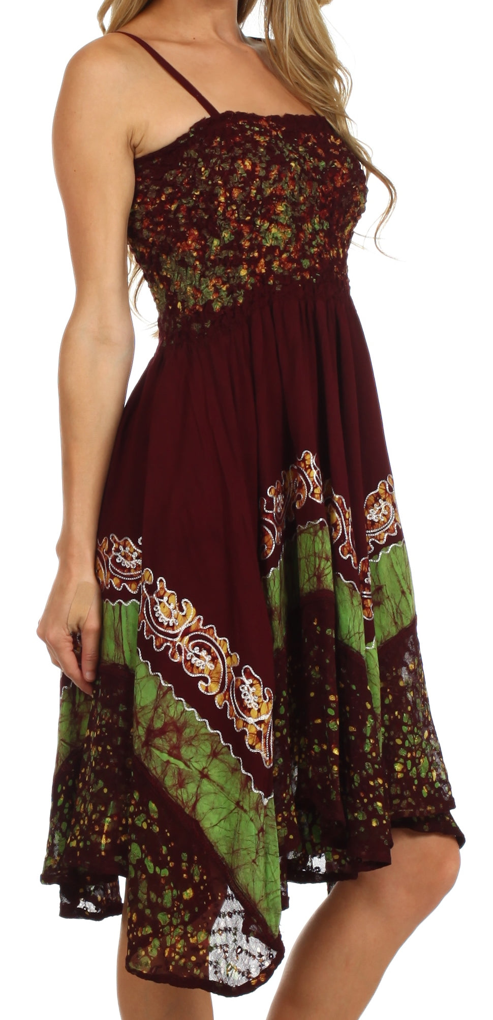 Sakkas - Aphrodite Embroidered Batik Dress
