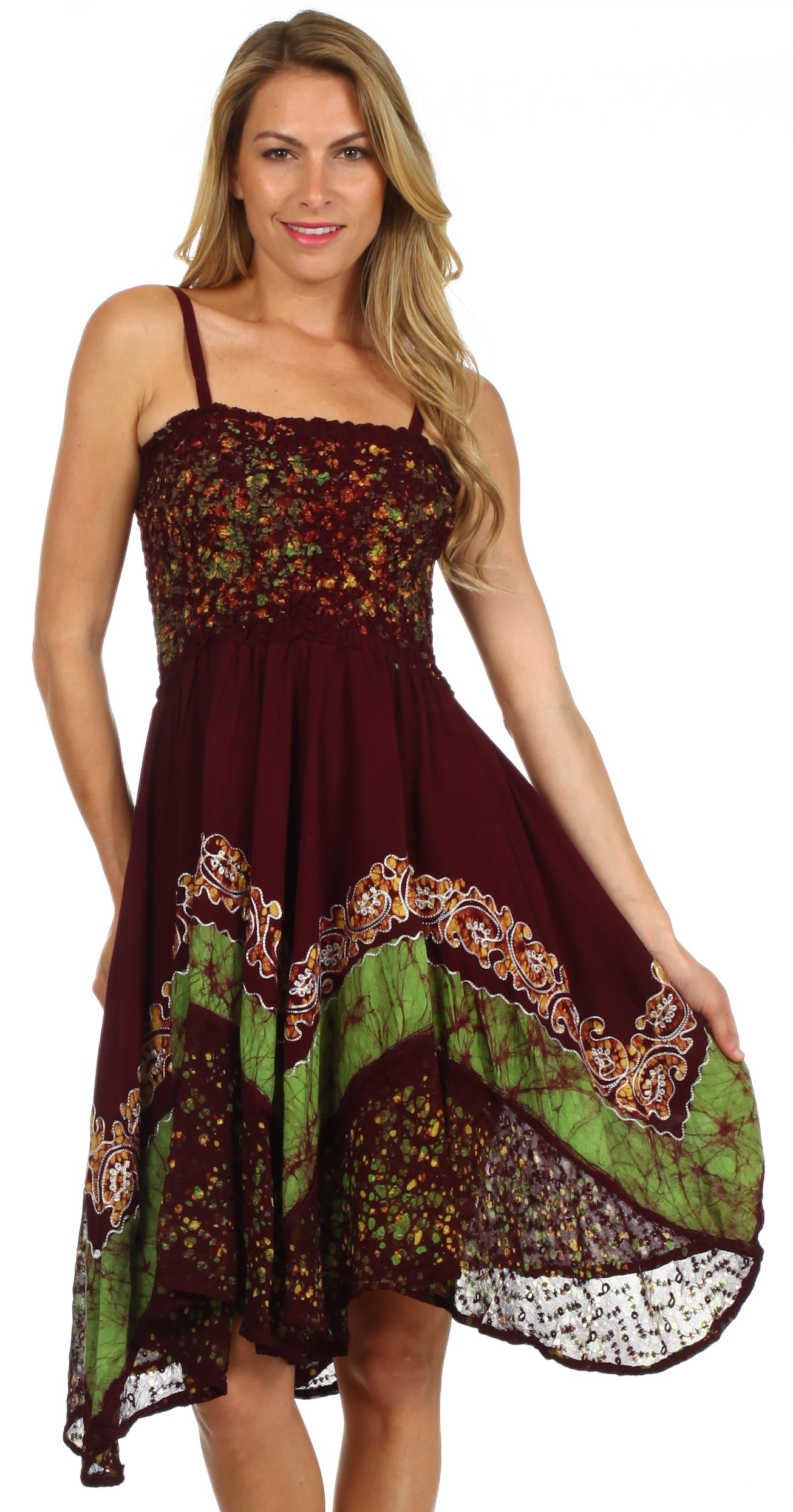 Sakkas - Aphrodite Embroidered Batik Dress