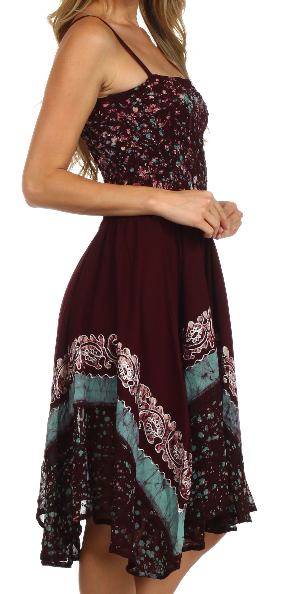 Sakkas - Aphrodite Embroidered Batik Dress