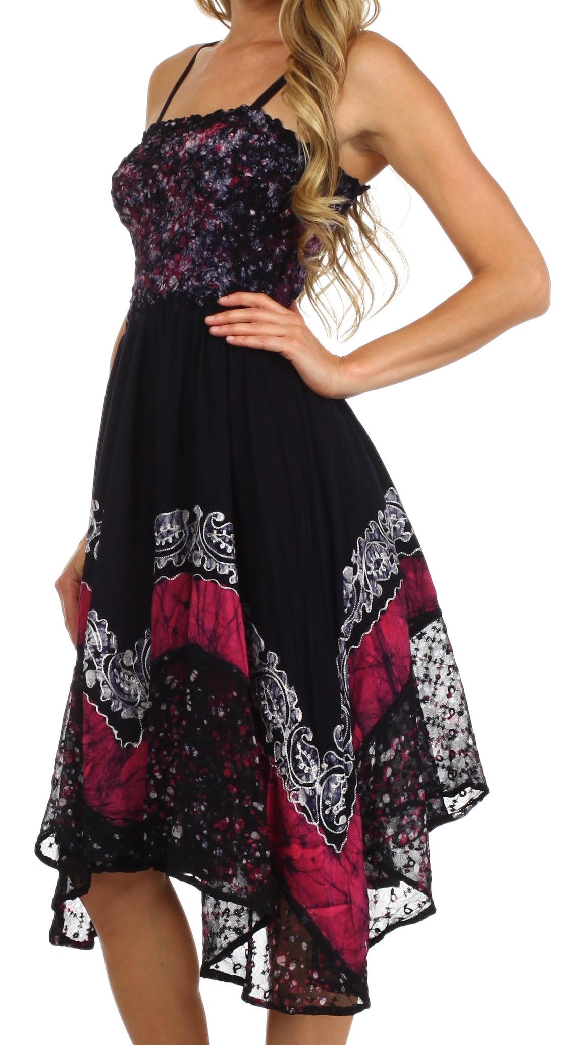 Sakkas - Aphrodite Embroidered Batik Dress